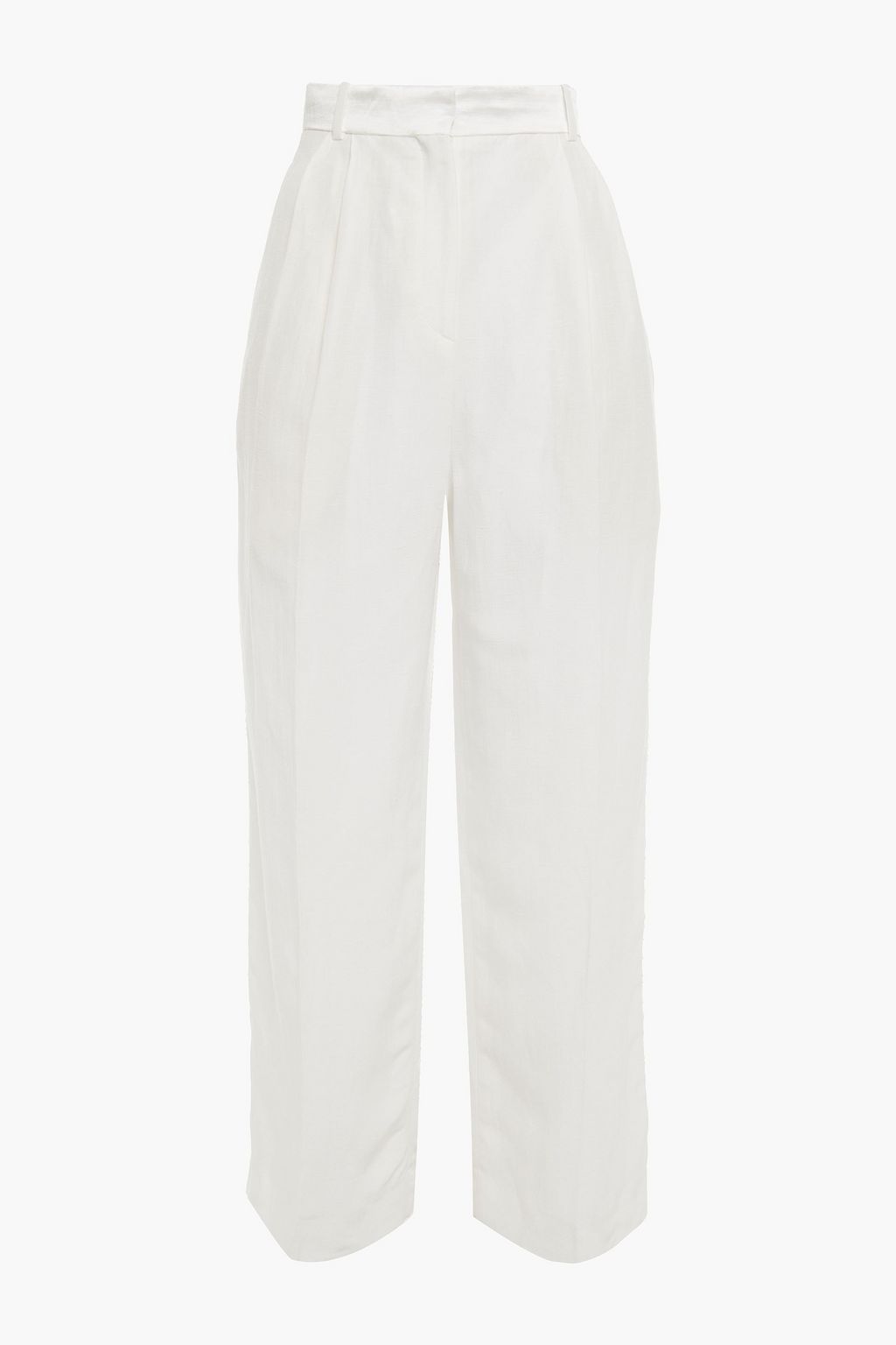 SANDRO Pleated slub-woven wide-leg pants | THE OUTNET