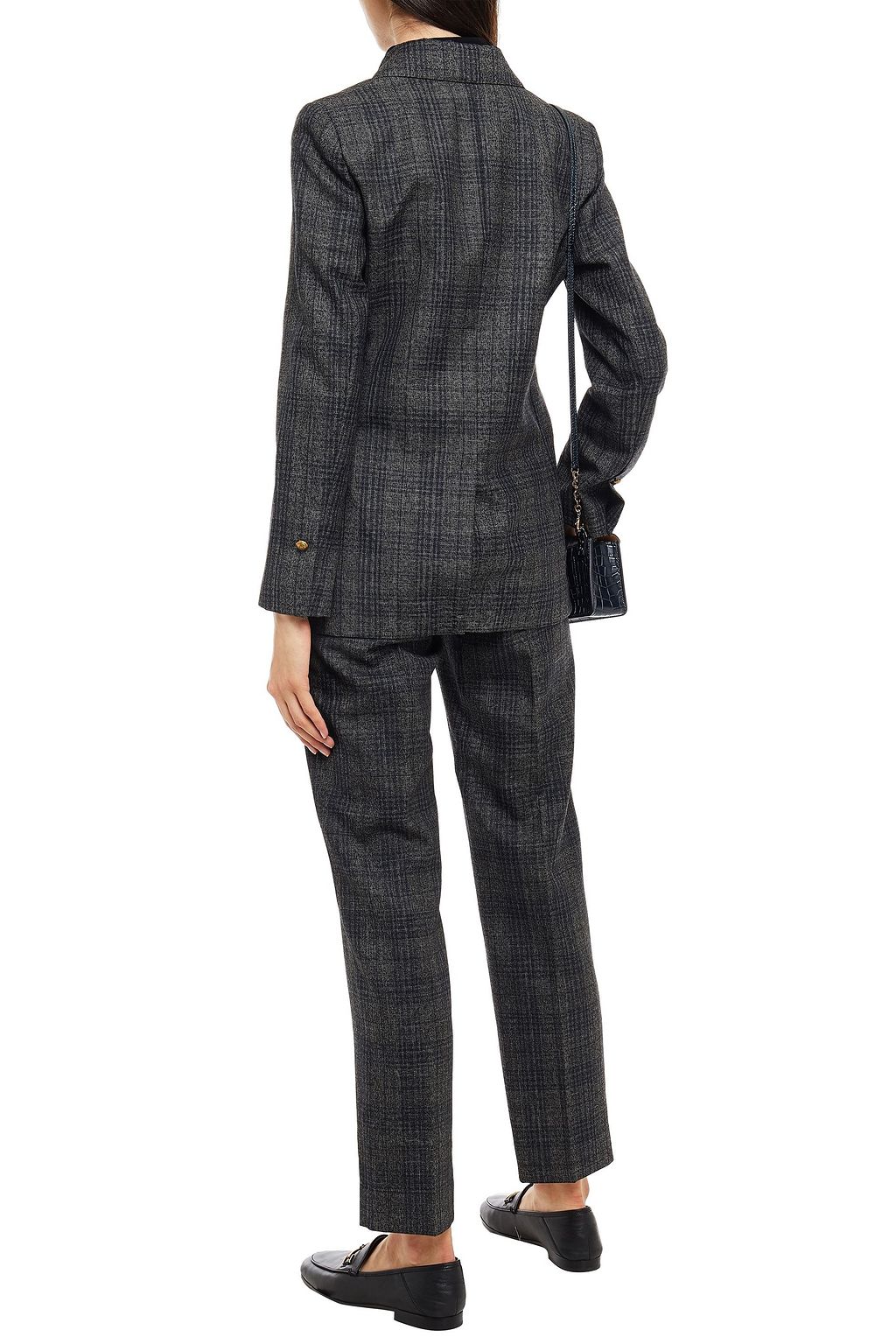 SANDRO Athena checked woven straight-leg pants