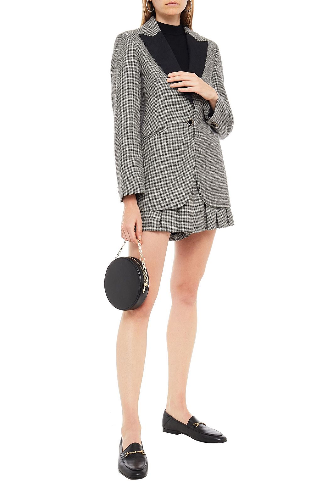 SANDRO Courtney houndstooth tweed blazer