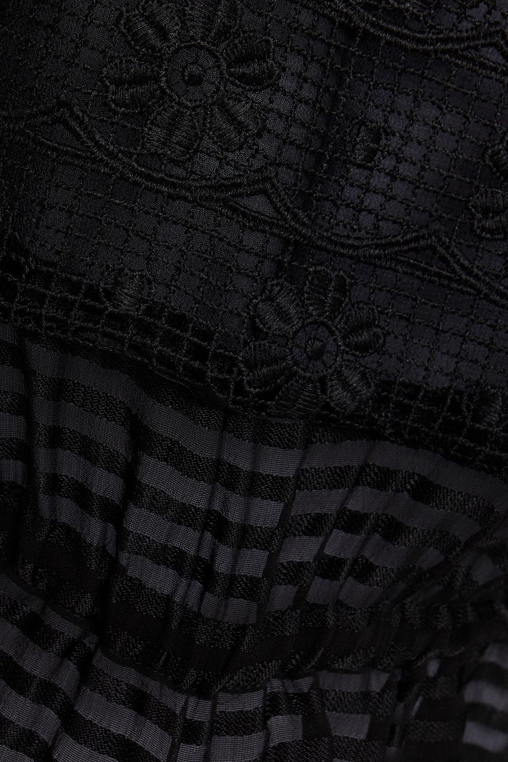 SANDRO Sarah macramé-paneled jacquard top