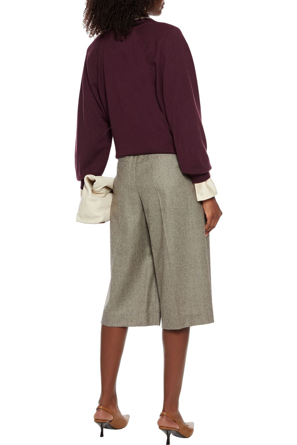 BRUNELLO CUCINELLI Pleated houndstooth wool culottes