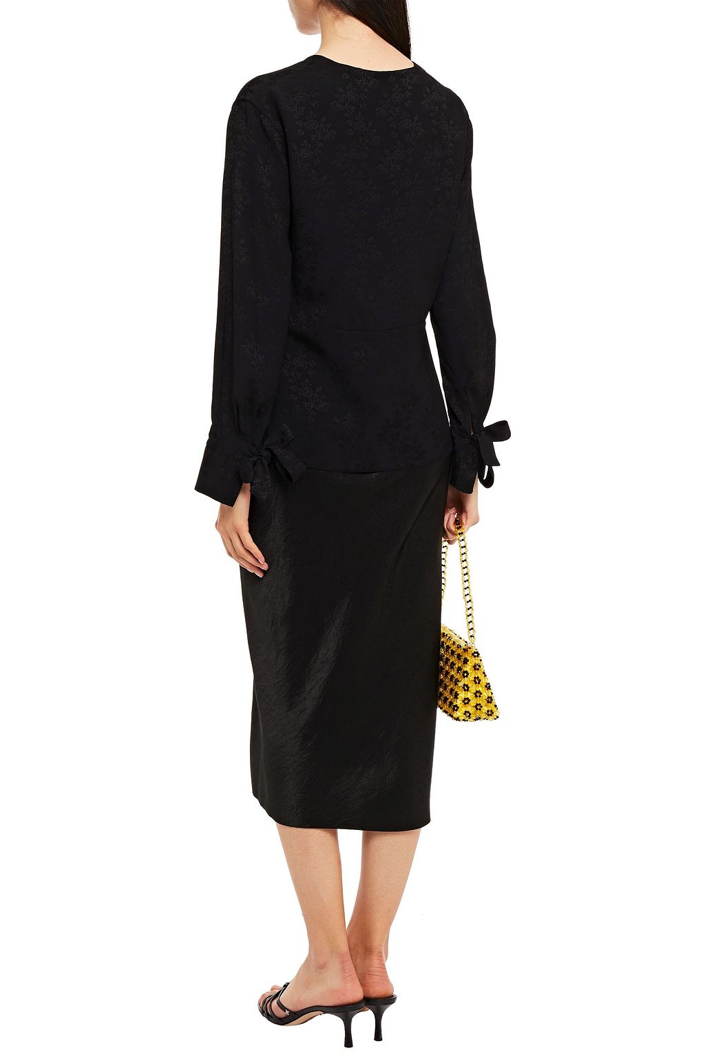 PAUL & JOE Wrap-effect floral-jacquard top