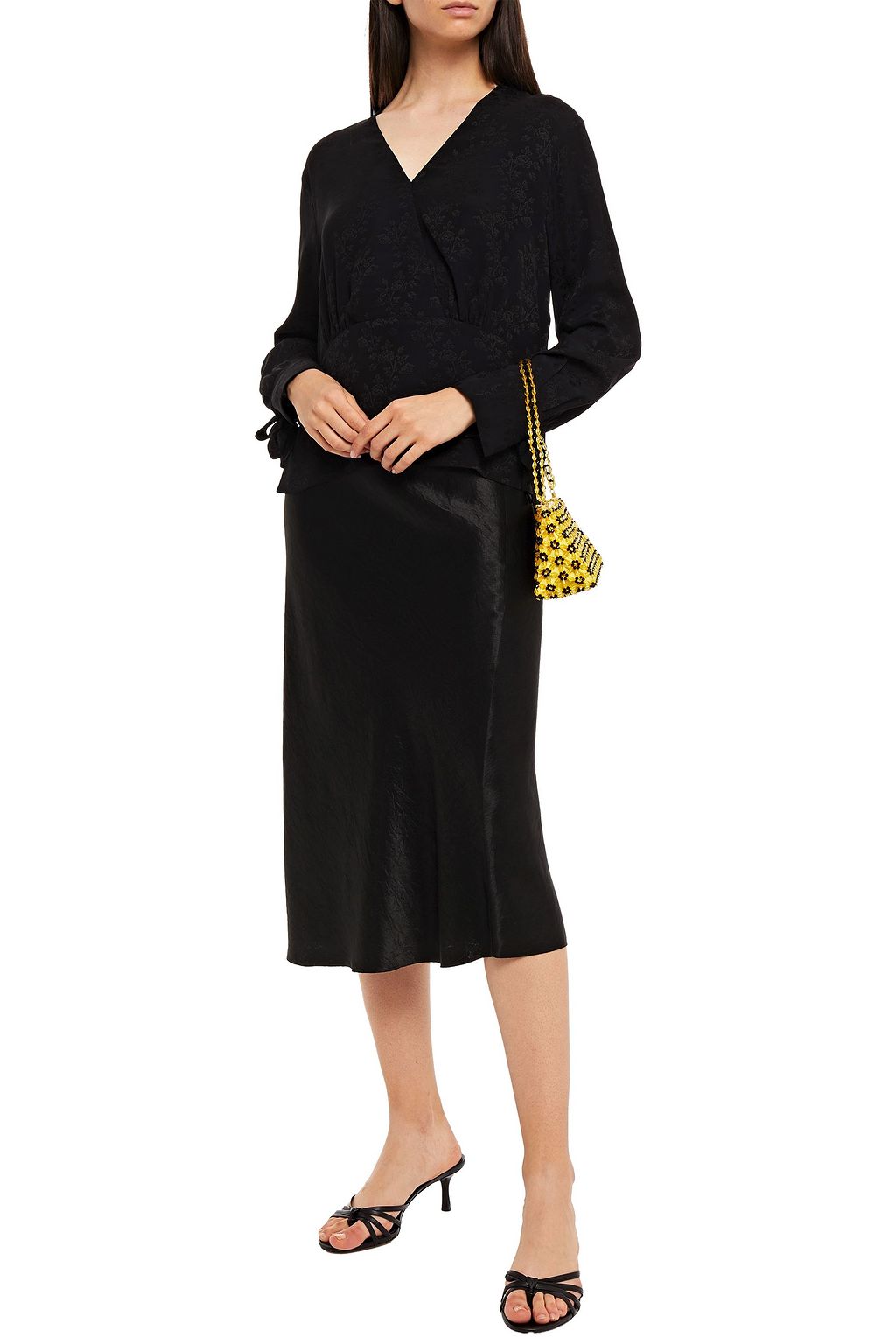 PAUL & JOE Wrap-effect floral-jacquard top