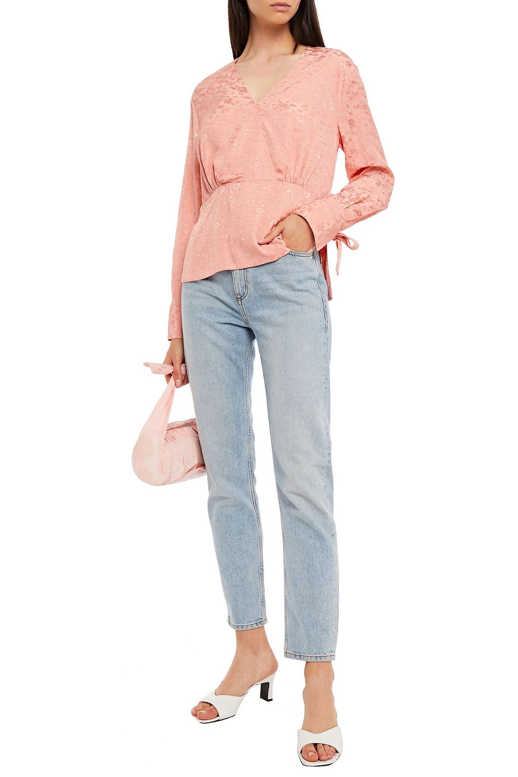 PAUL & JOE Wrap-effect floral-jacquard top