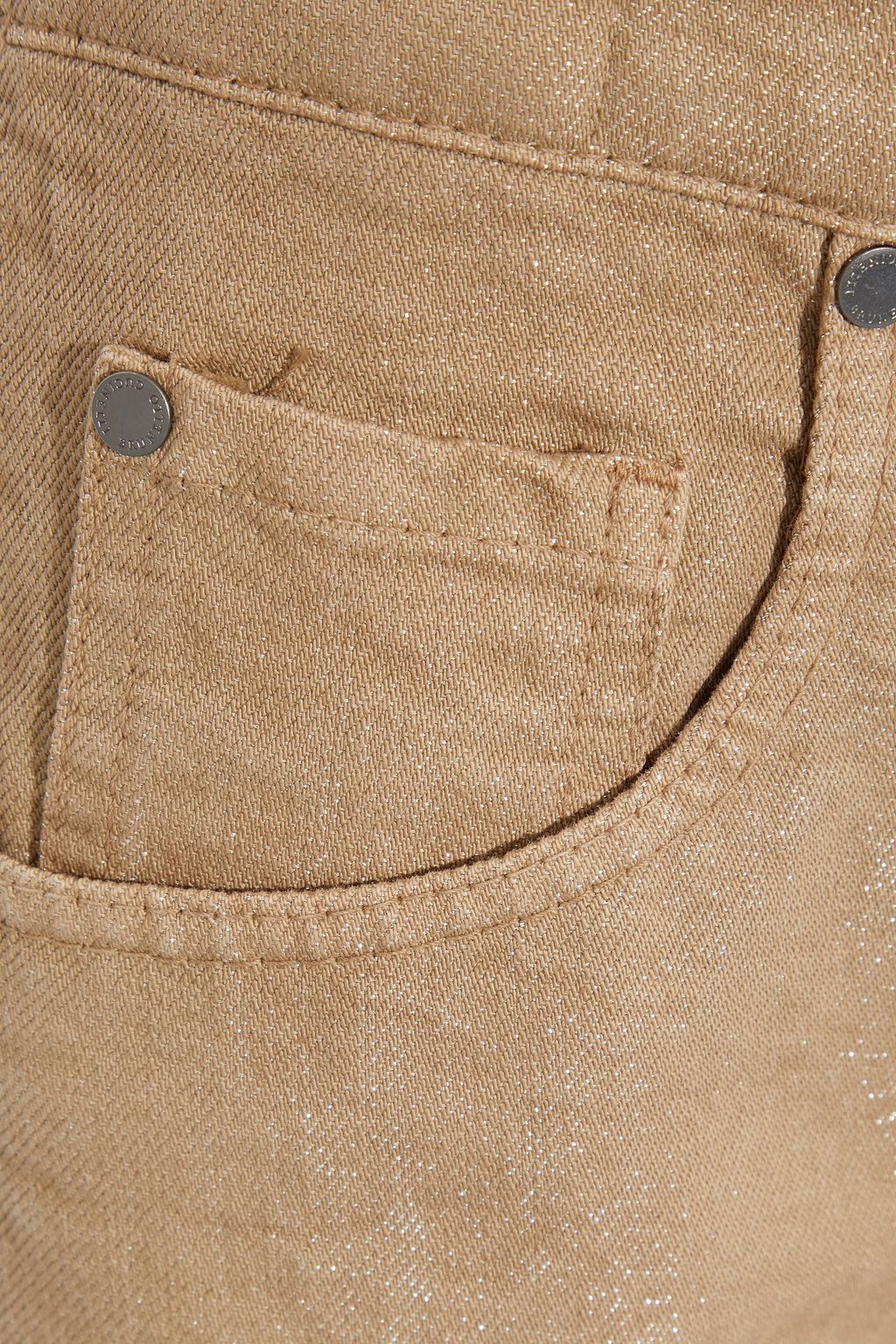 BRUNELLO CUCINELLI Bead-embellished metallic  high-rise straight-leg jeans