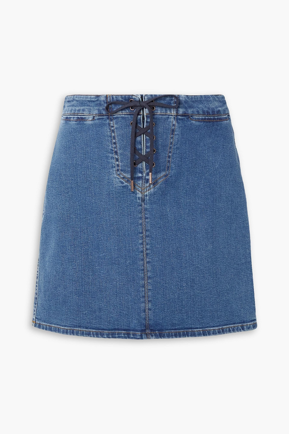 See By Chloé Signature Blue Denim Mini Skirt In Mid Denim