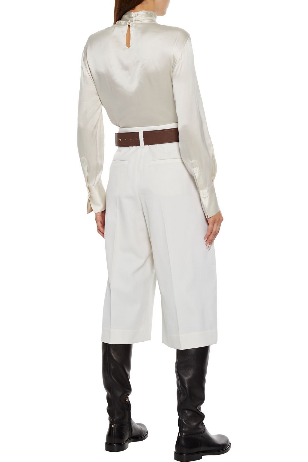 BRUNELLO CUCINELLI Cropped grain de poudre wool wide-leg pants