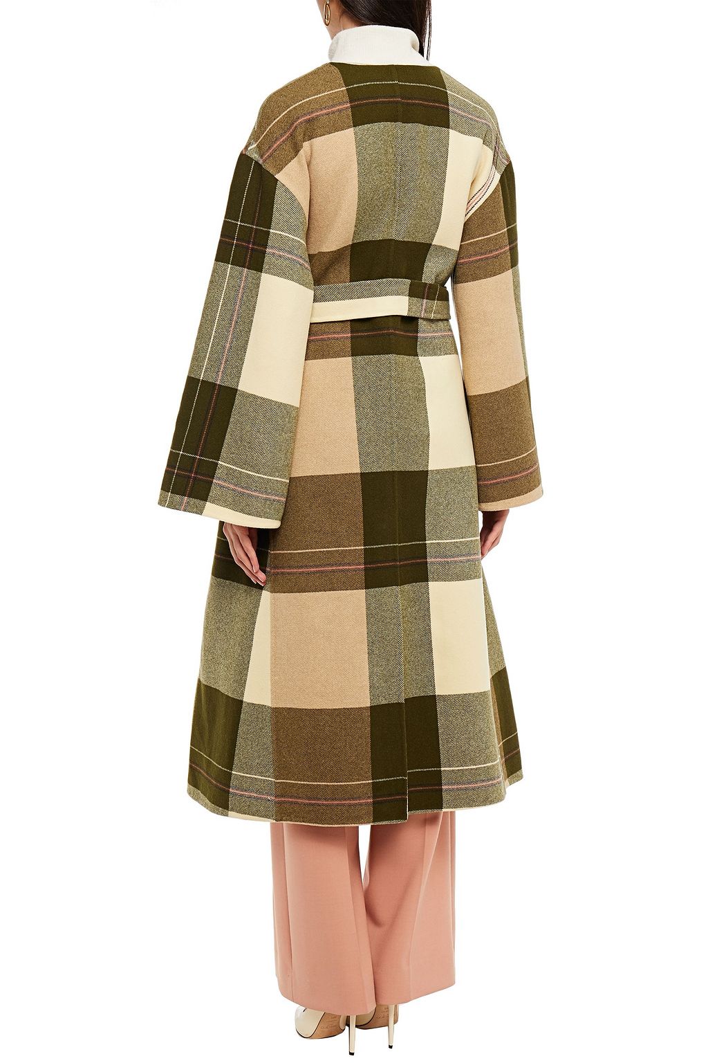ETRO Belted checked wool coat