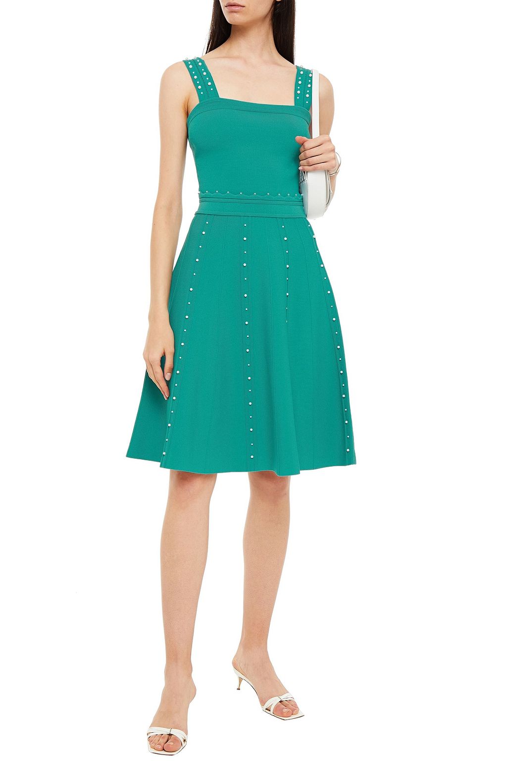 SANDRO Embellished ponte skirt