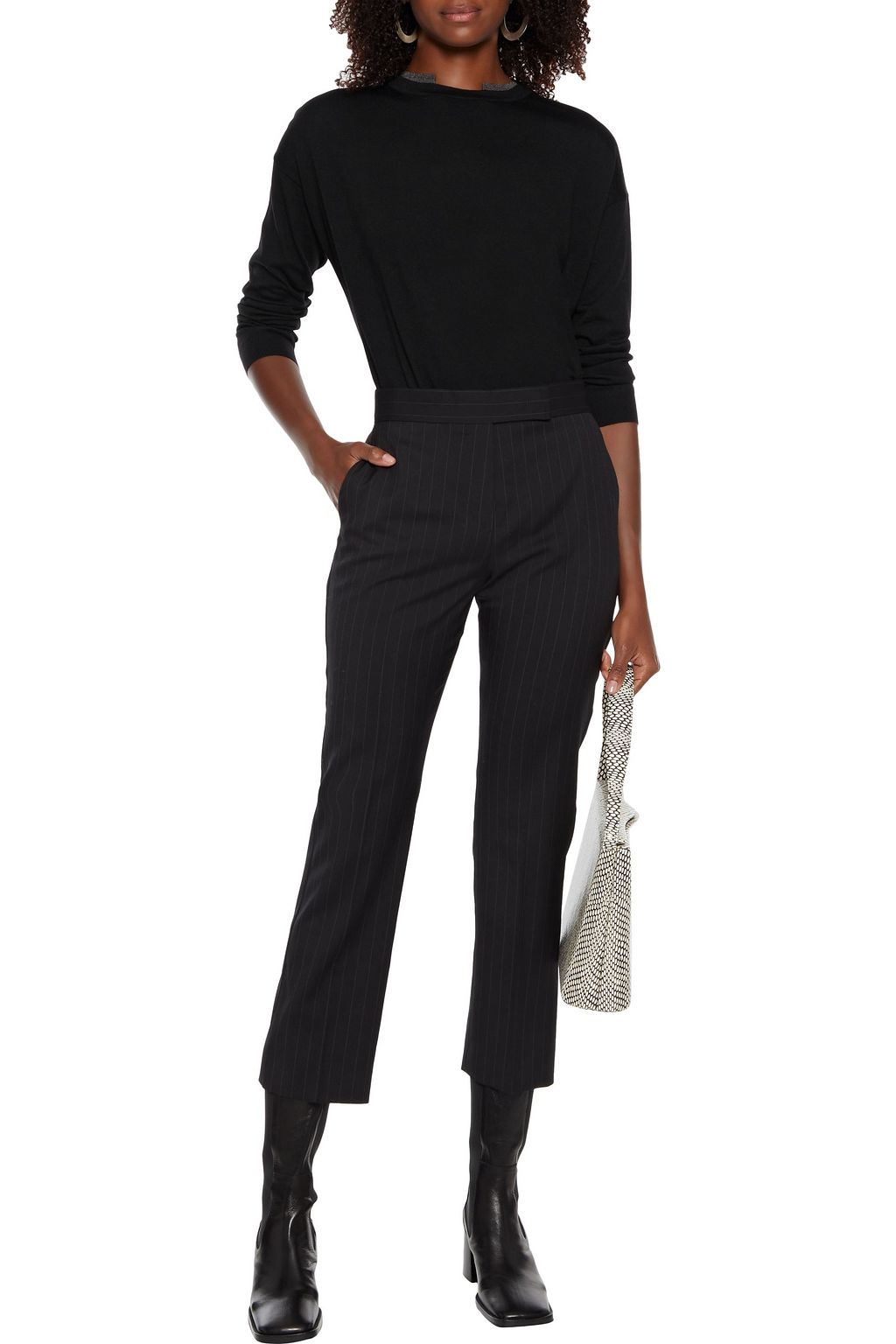 BRUNELLO CUCINELLI Bead-embellished wool and cashmere-blend sweater