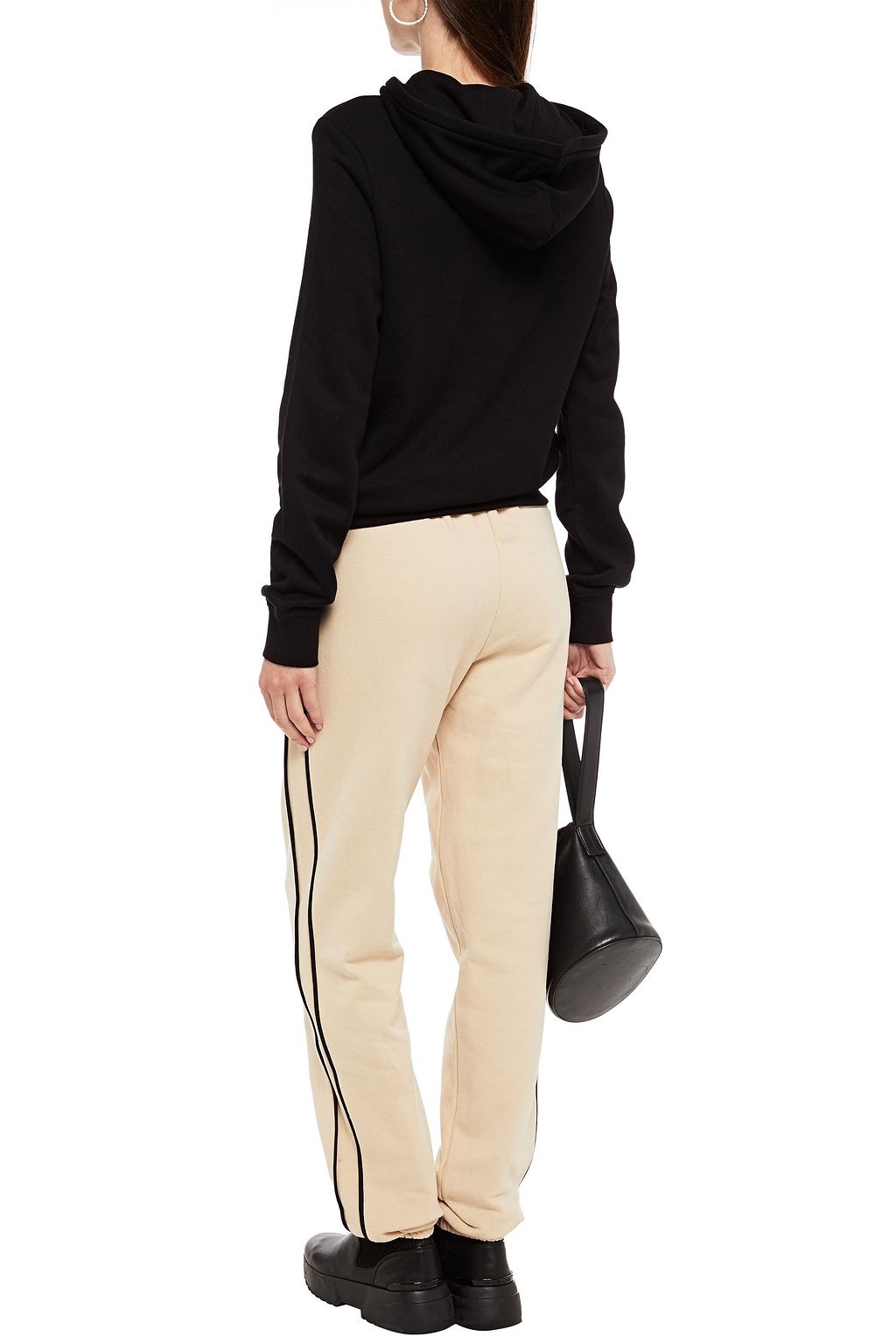 NINETY PERCENT Mélange organic French cotton-terry hoodie
