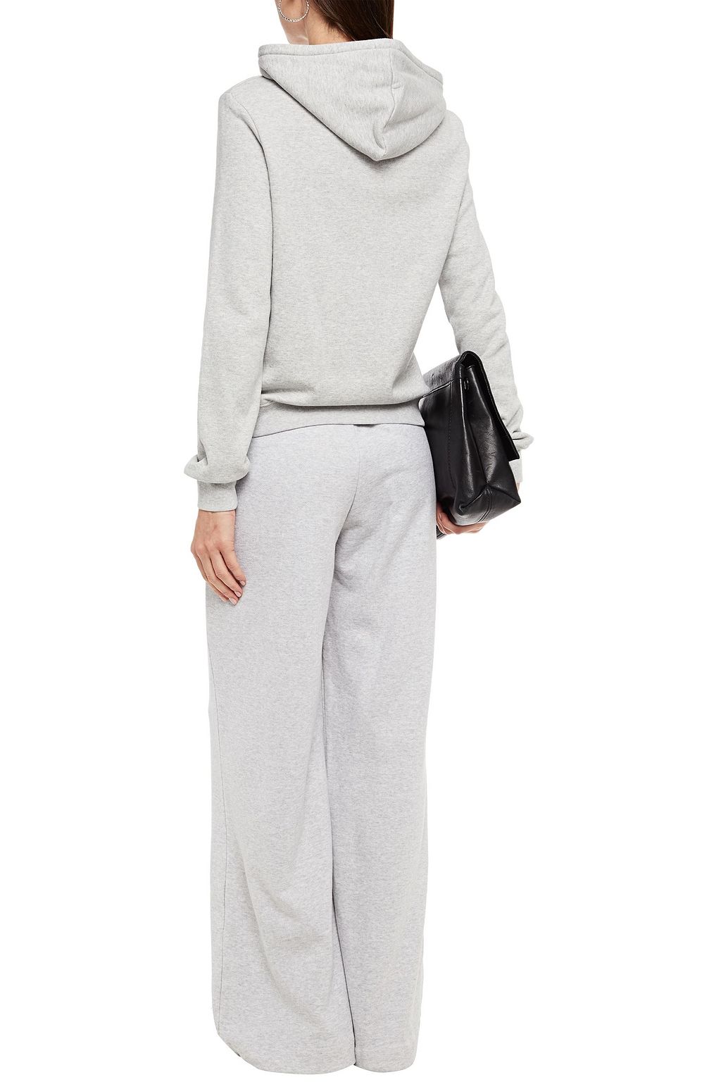 NINETY PERCENT Mélange organic French cotton-terry hoodie