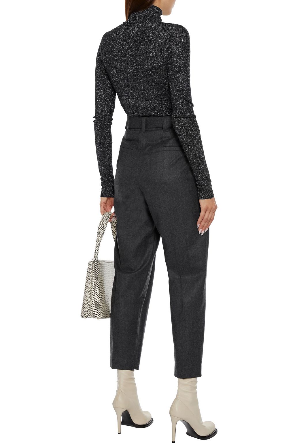 BRUNELLO CUCINELLI Metallic stretch-knit turtleneck sweater
