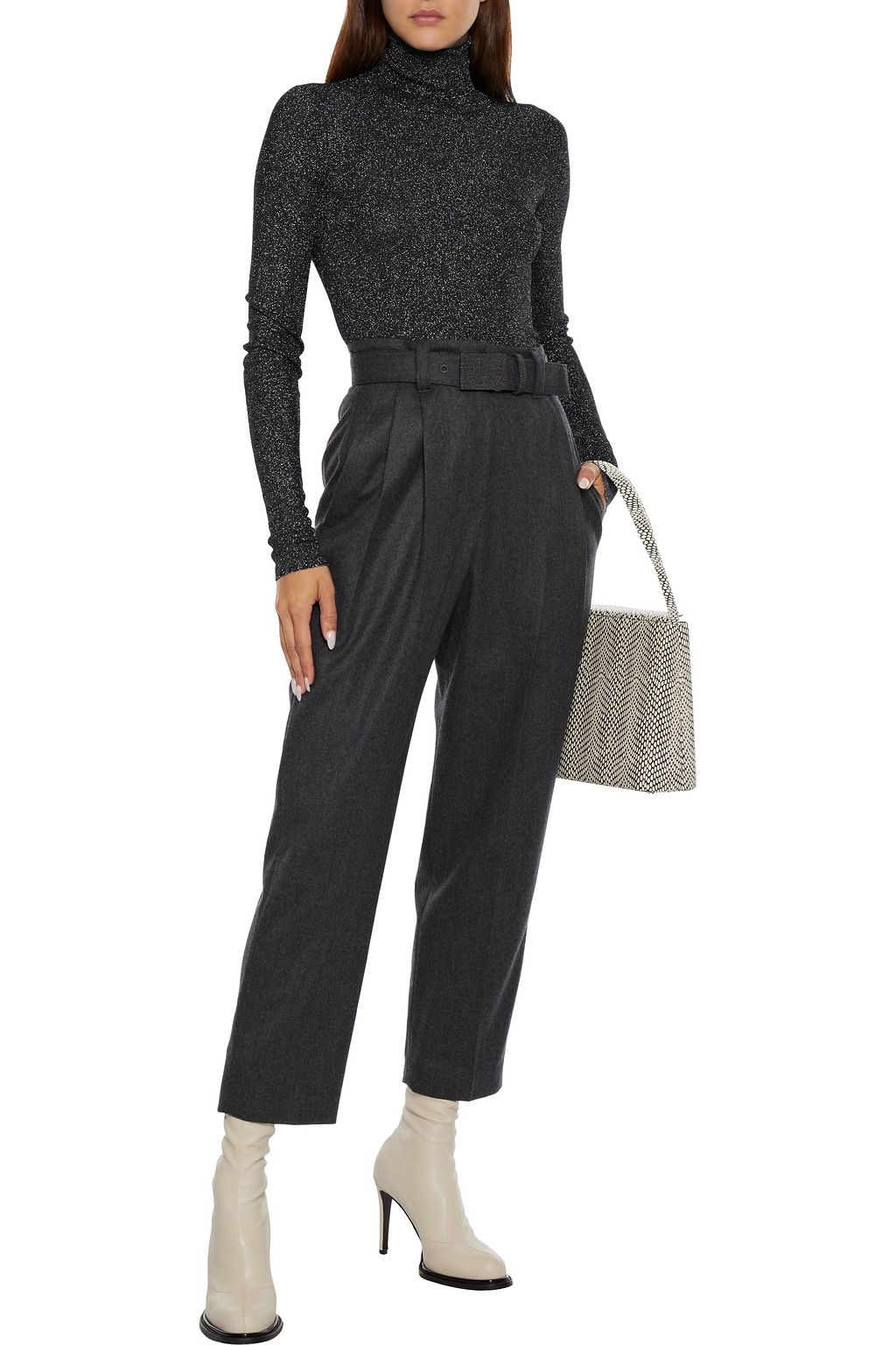 BRUNELLO CUCINELLI Metallic stretch-knit turtleneck sweater
