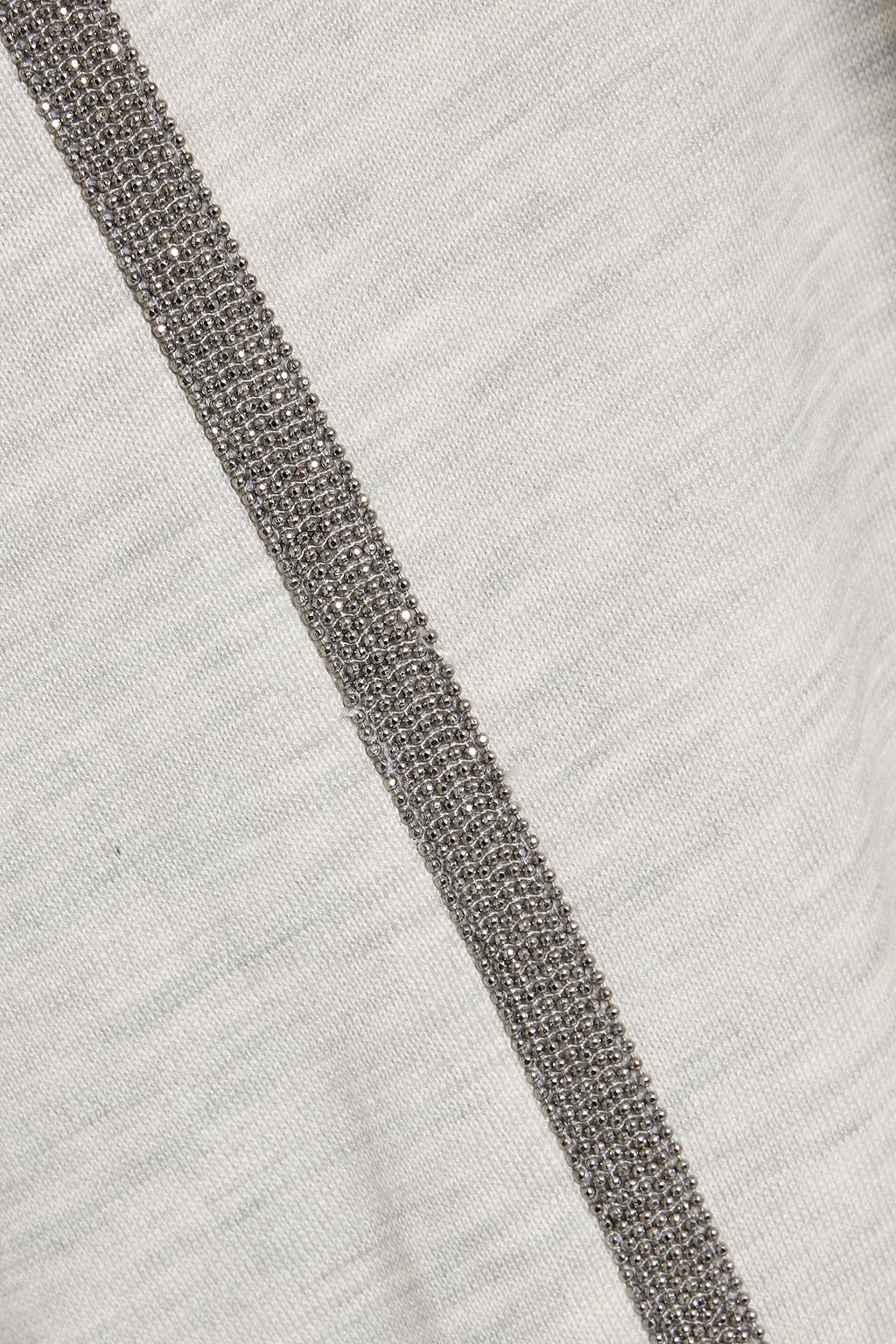 BRUNELLO CUCINELLI Bead-embellished cotton-blend jersey track pants