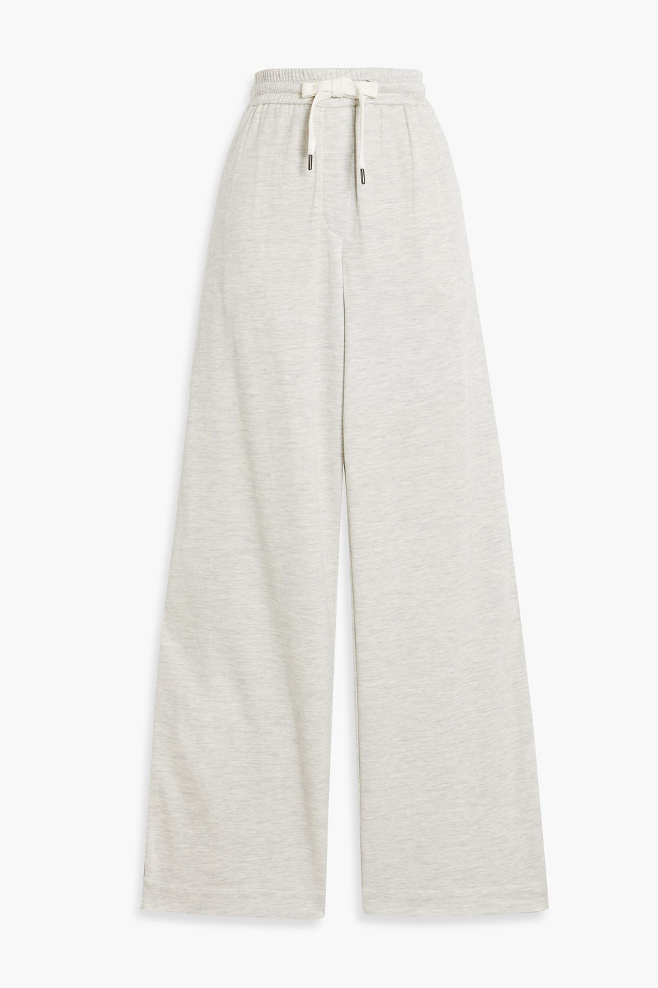 Bead-embellished cotton-blend jersey track pants