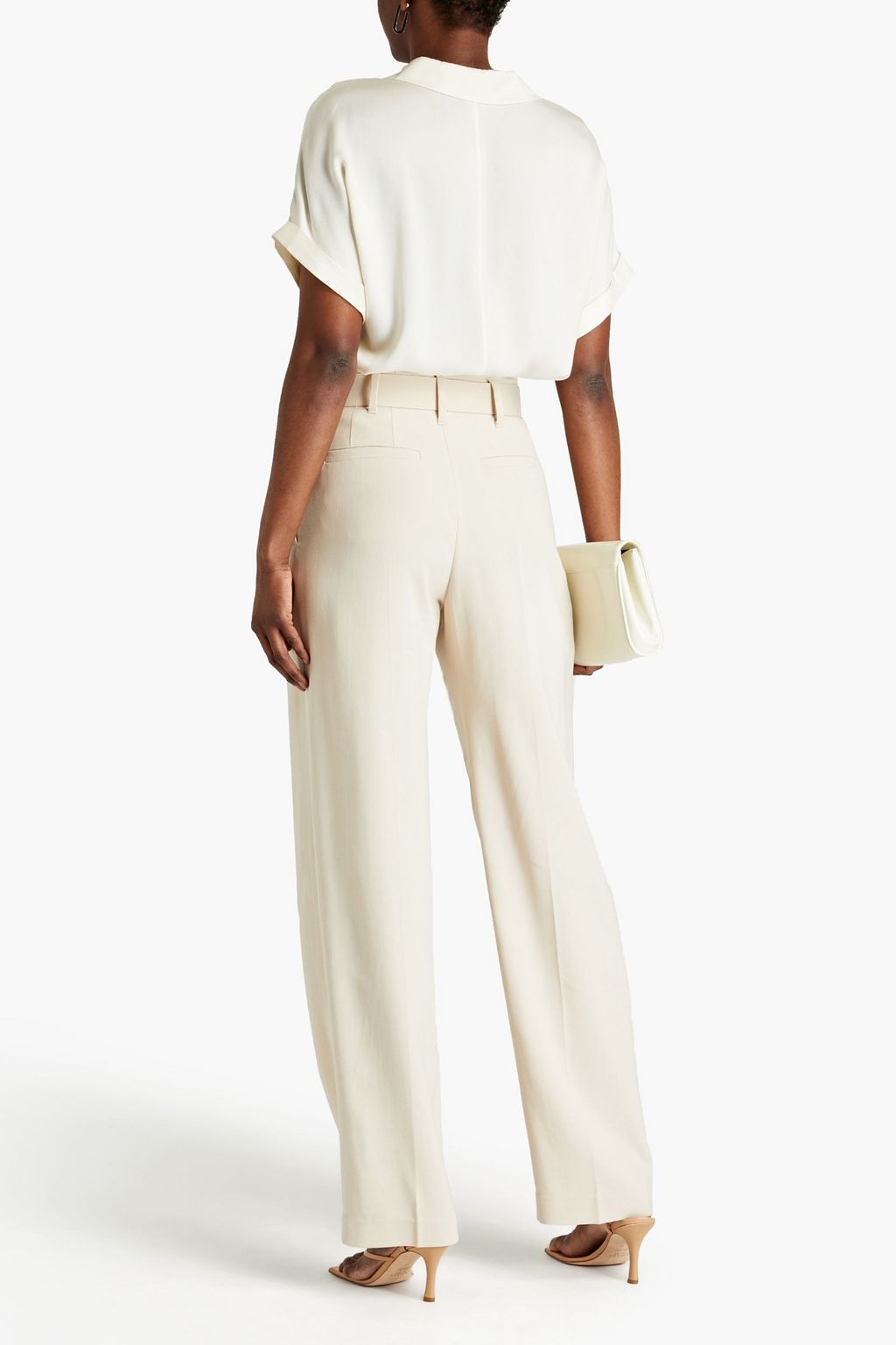 BRUNELLO CUCINELLI Pleated belted twill straight-leg pants