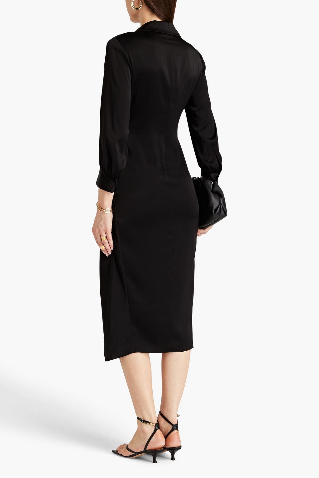 THEORY Twisted satin midi dress