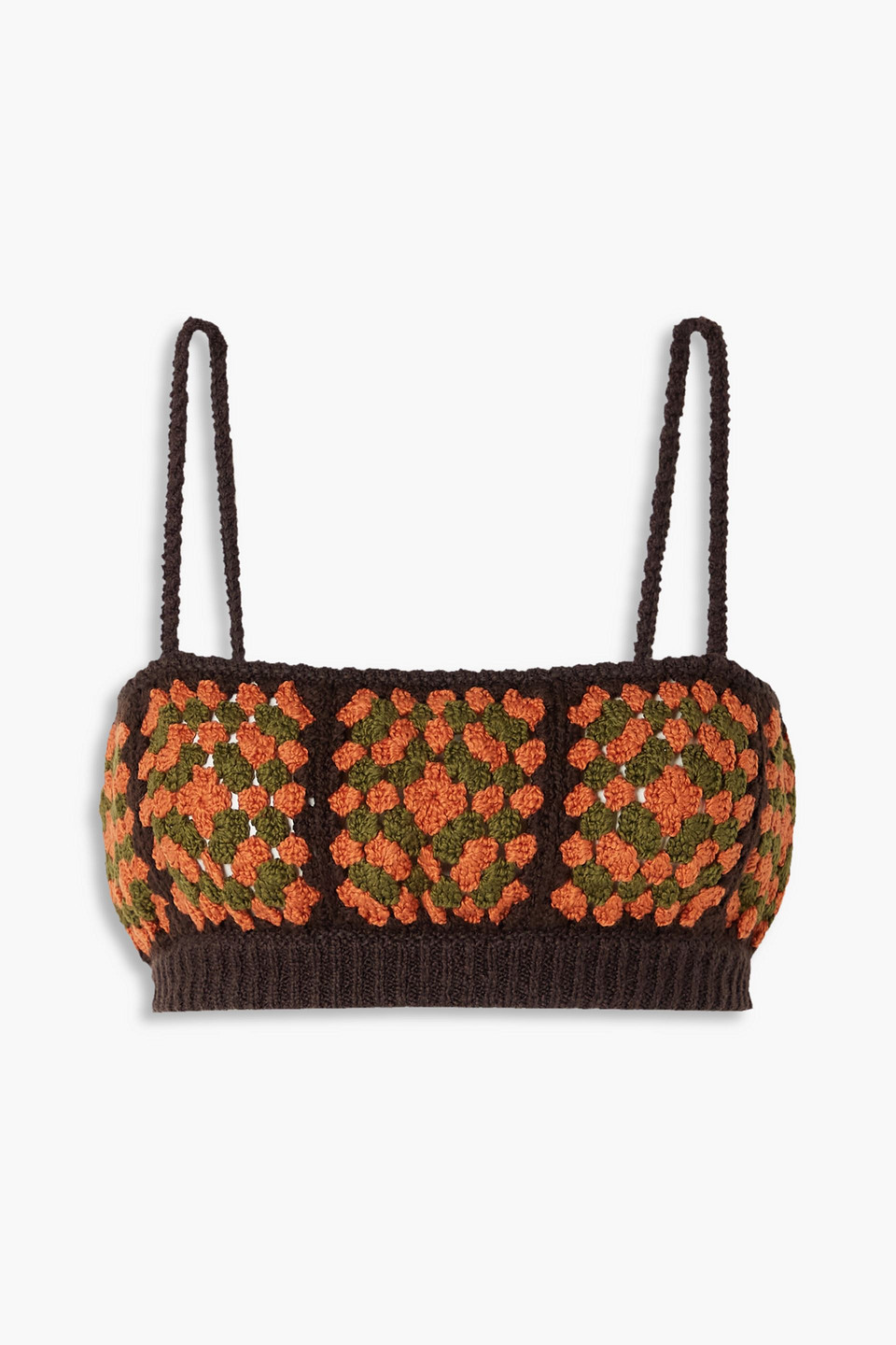 Antolina Paris Postive Vibes Crochet-knit Cotton Bra Top In Orange