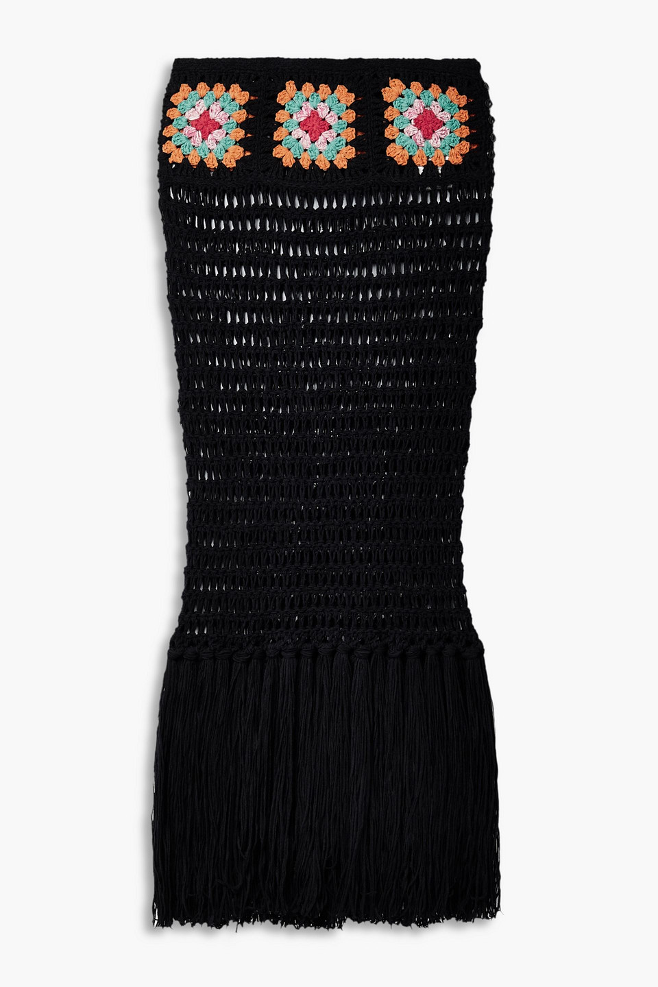 Antolina Paris Take It Easy fringed crocheted cotton-blend maxi skirt