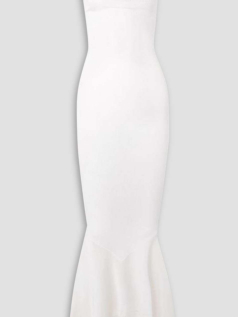 perforated stretch-knit gown