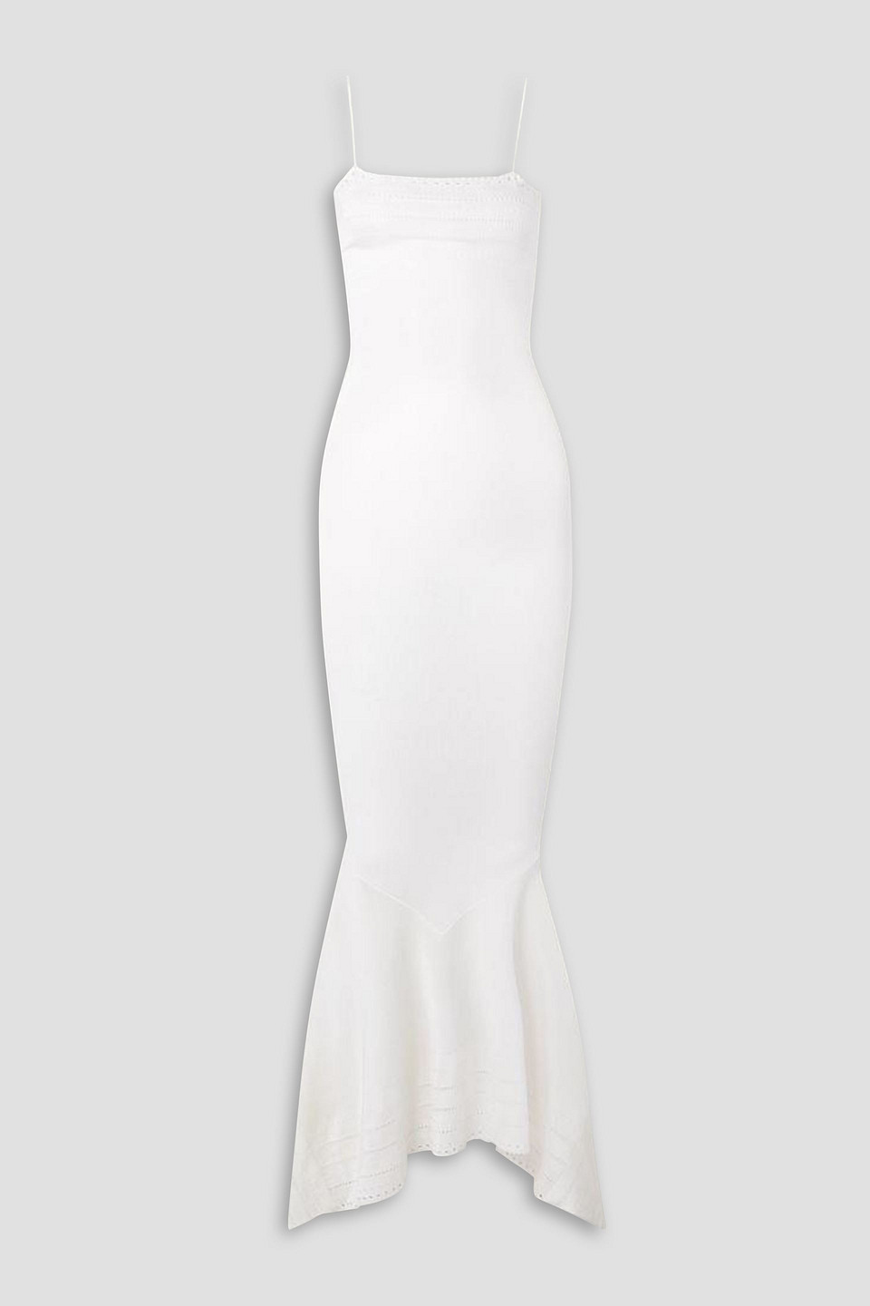 Perforated stretch-knit gown