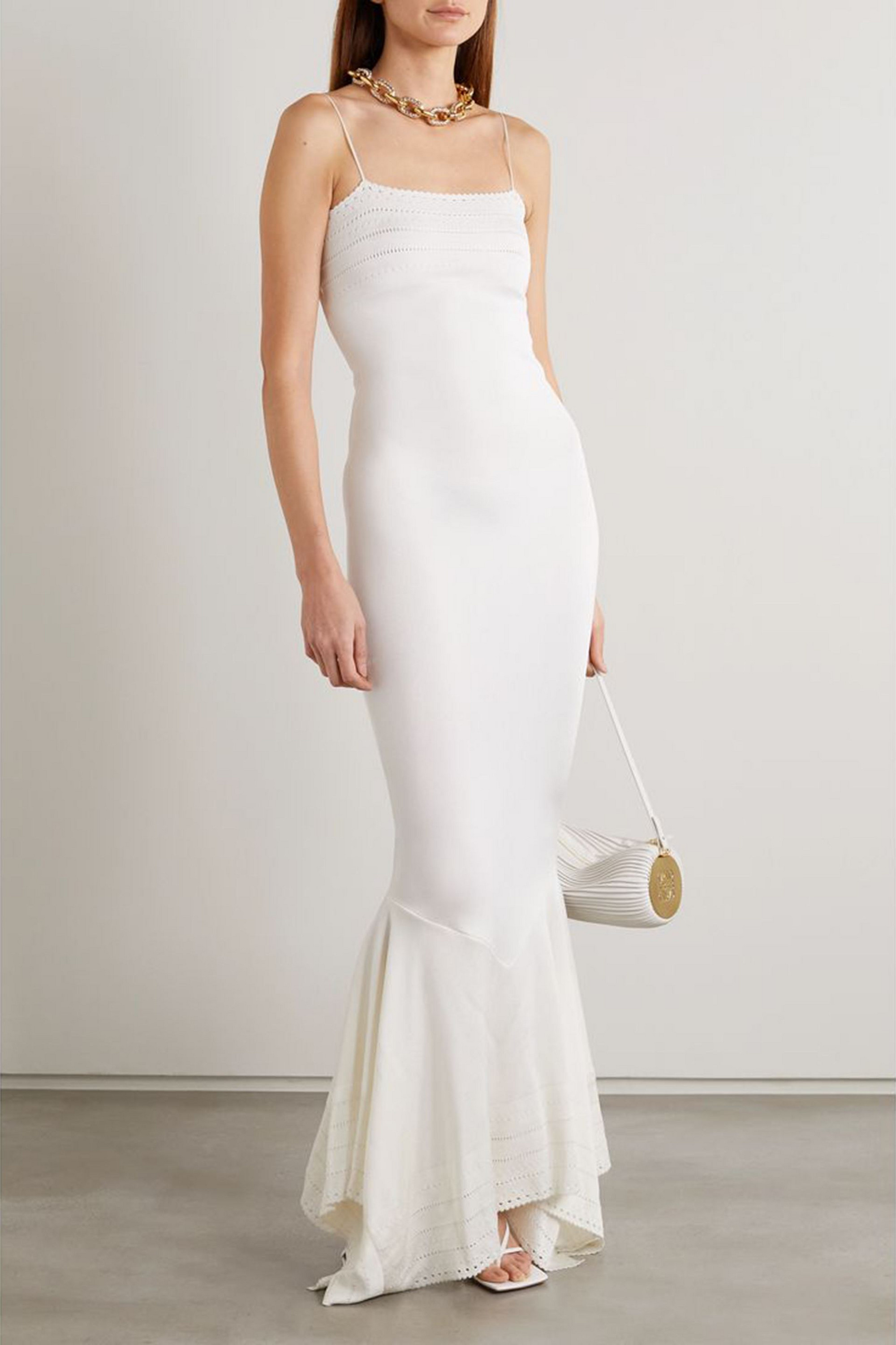 Alexandre Vauthier Perforated stretch-knit gown