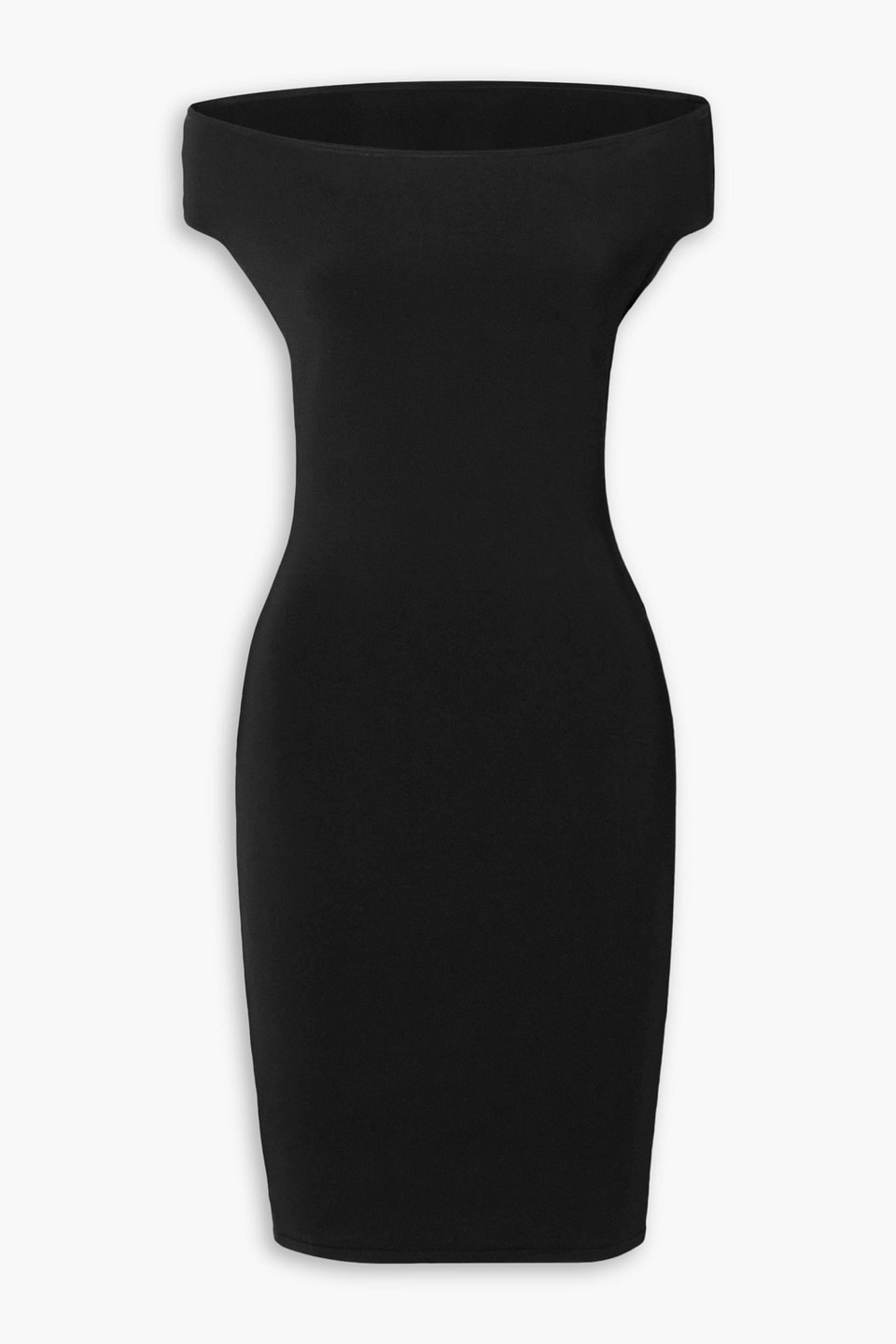 Alexandre Vauthier Schulterfreies Midikleid Aus Stretch-strick Mit Cut-out In Schwarz