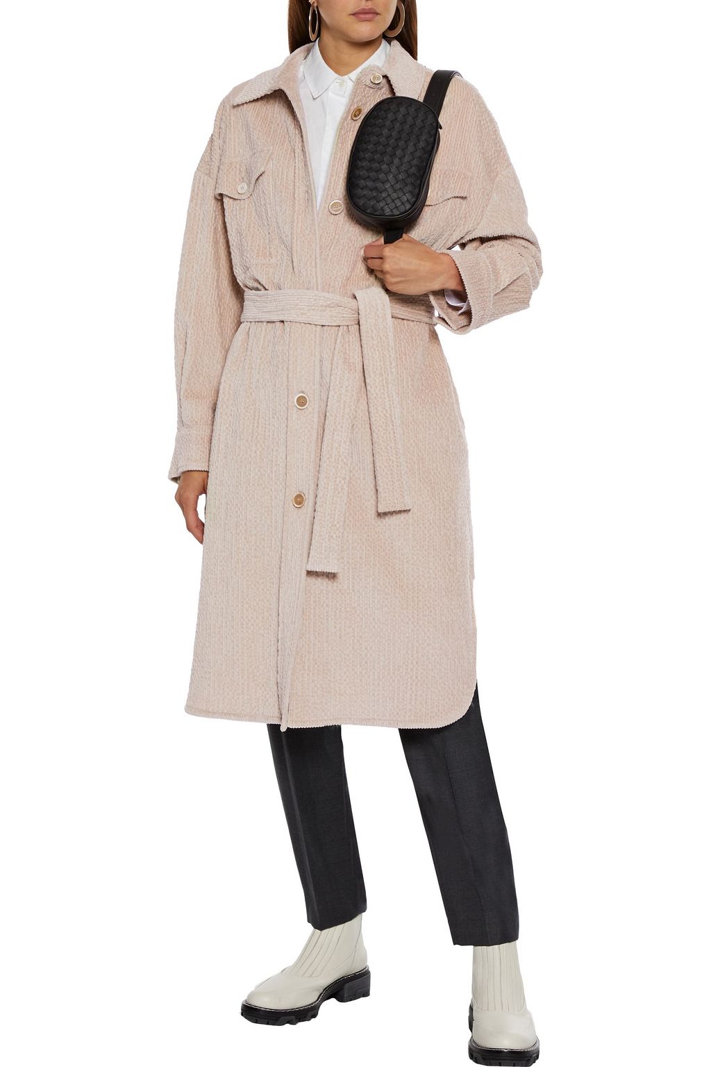 BRUNELLO CUCINELLI Belted cotton-blend corduroy coat