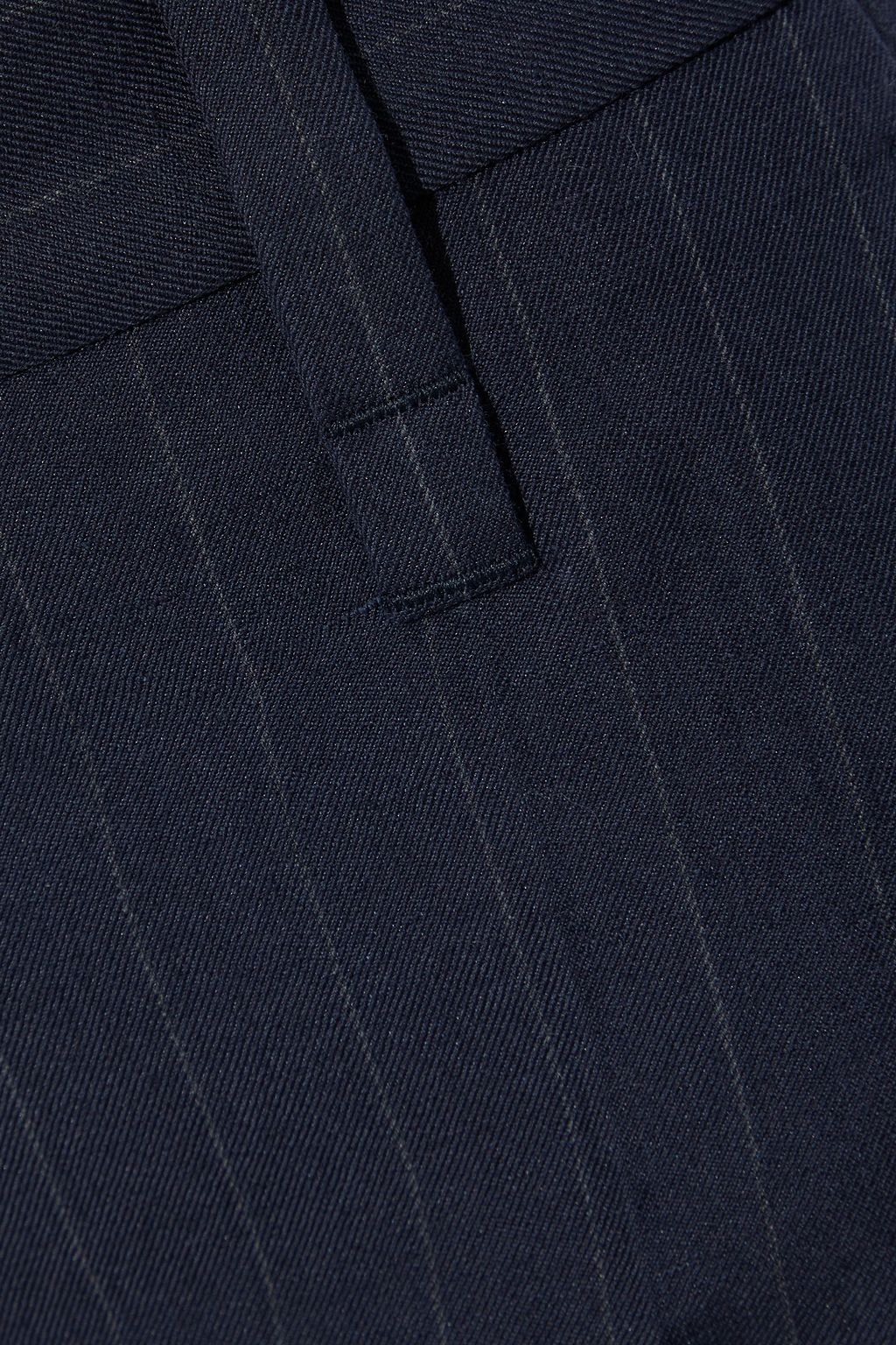 BRUNELLO CUCINELLI Cropped pinstriped wool and linen-blend twill straight-leg pants