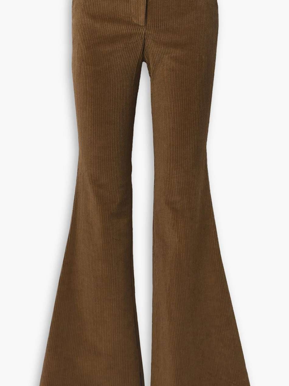 cotton-blend corduroy flared leg pants