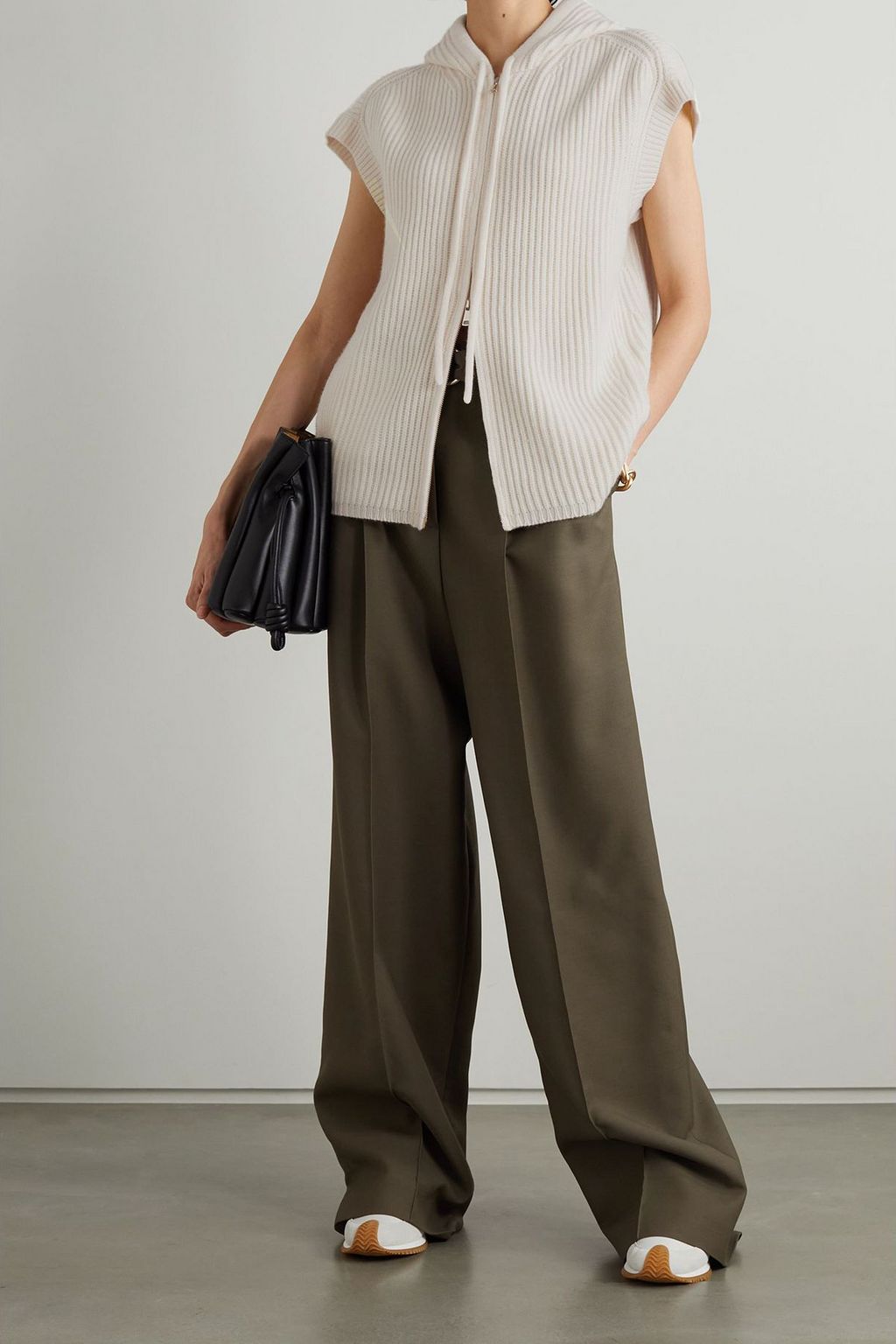MAX MARA كنزة Giudy من مزيج صوف وكشمير مضلّع