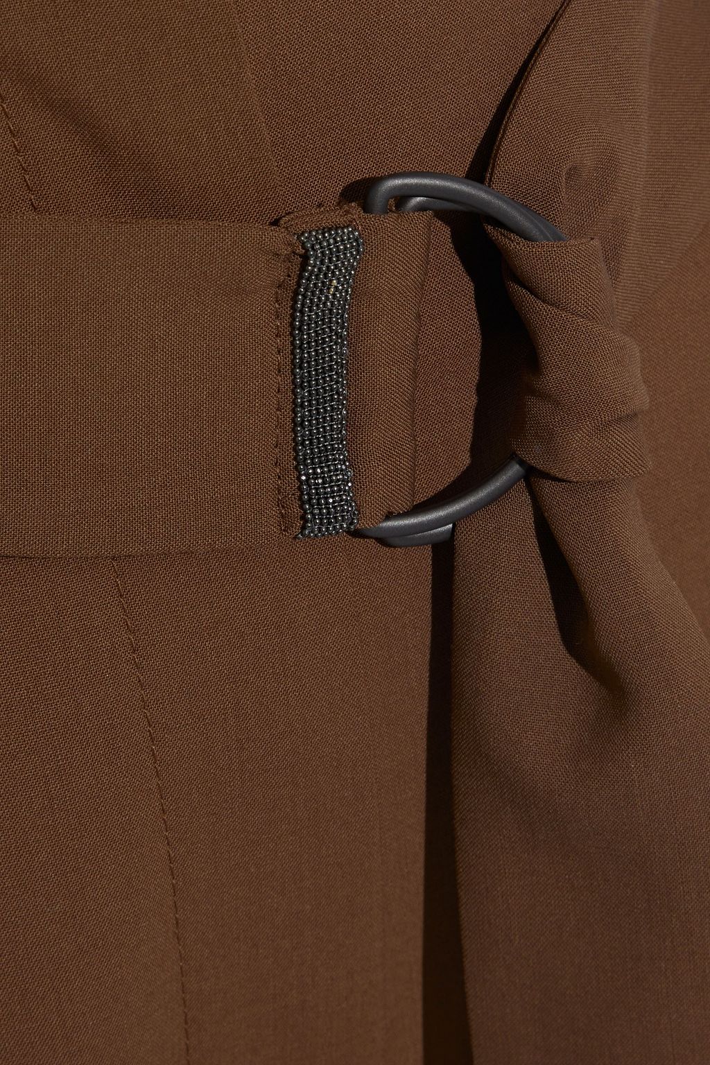 BRUNELLO CUCINELLI Cropped belted wool-blend tapered pants