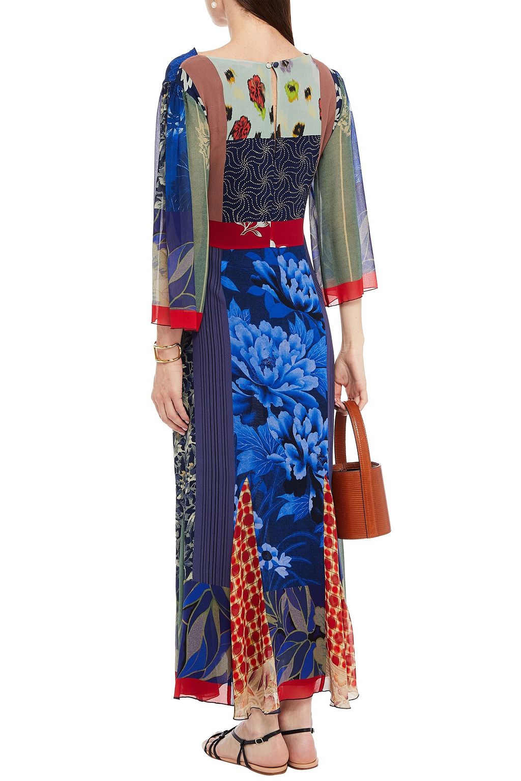 ETRO Printed silk-georgette midi dress