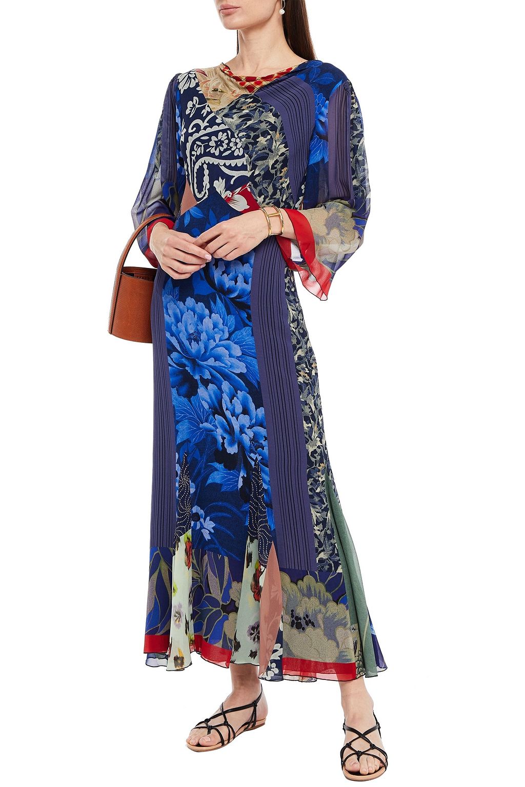 ETRO Printed silk-georgette midi dress