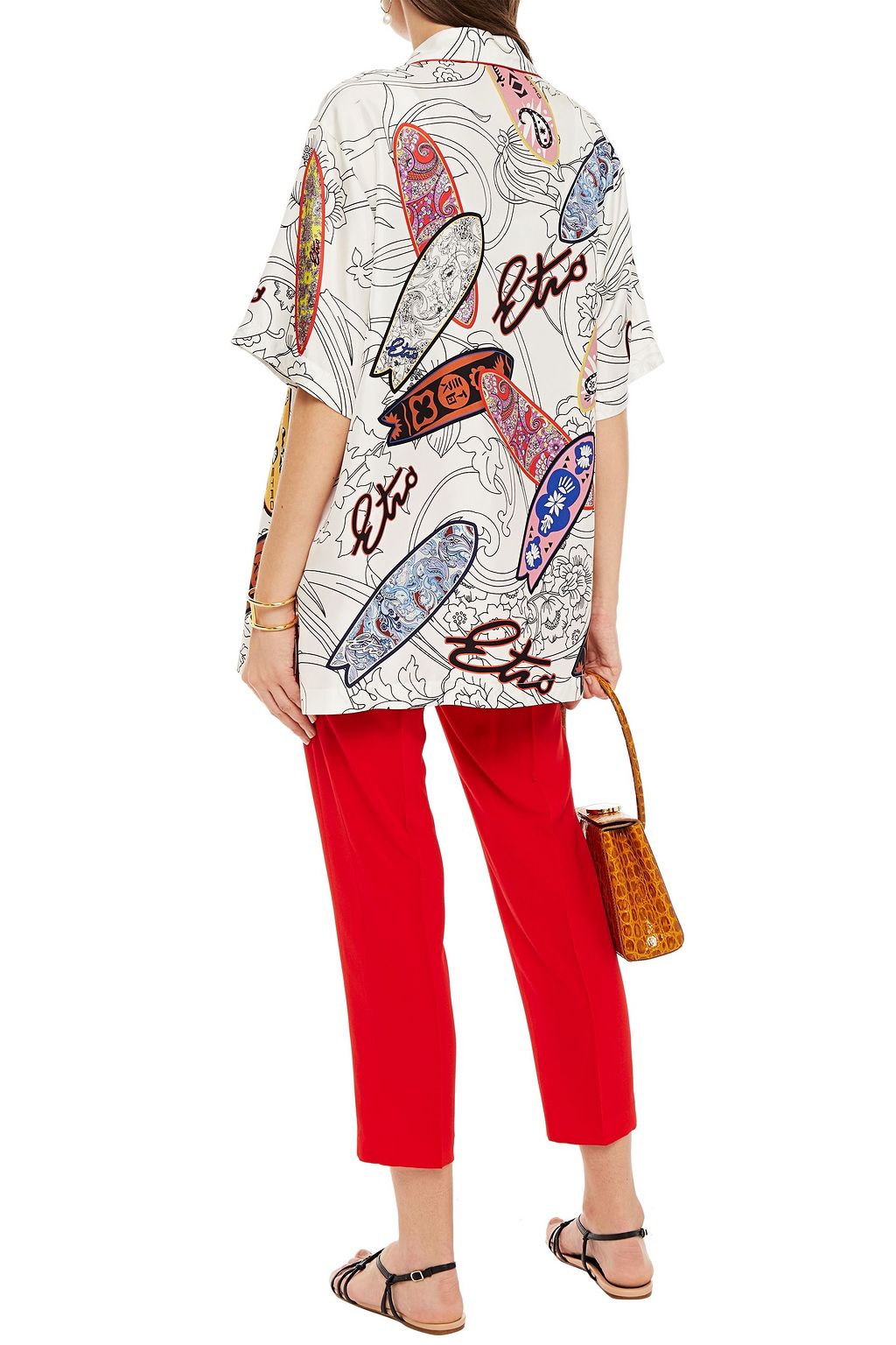 ETRO Silk crepe de chine tapered pants