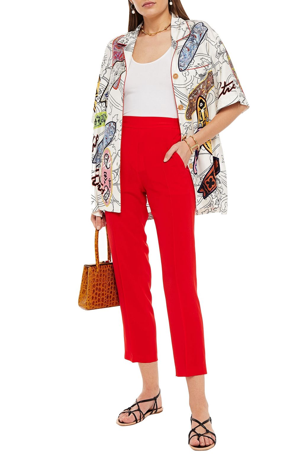ETRO Silk crepe de chine tapered pants