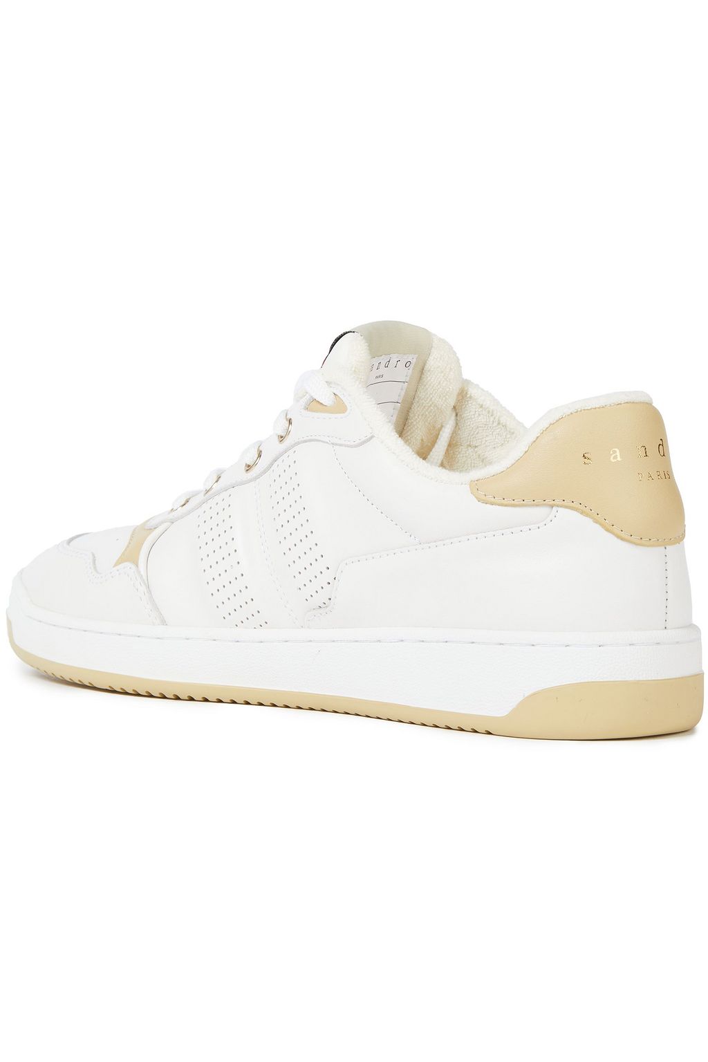SANDRO Laser-cut leather sneakers