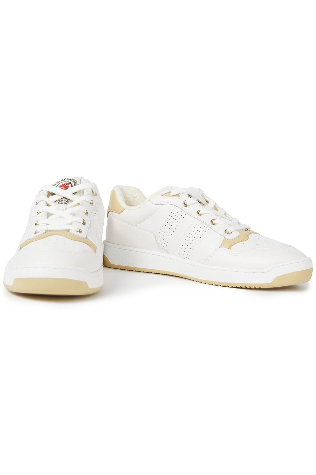 SANDRO Laser-cut leather sneakers