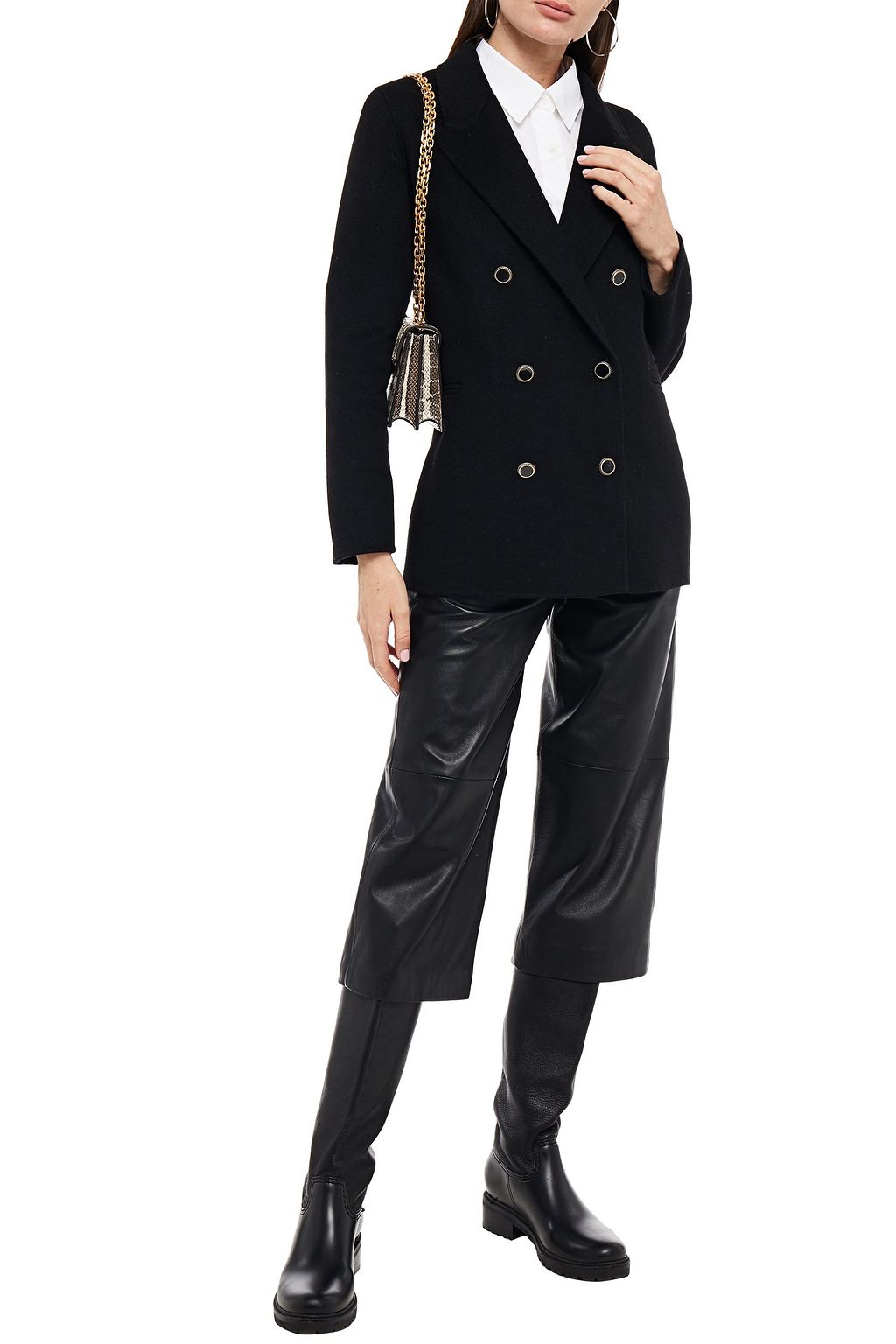 SANDRO Madeen double-breasted wool-blend felt coat