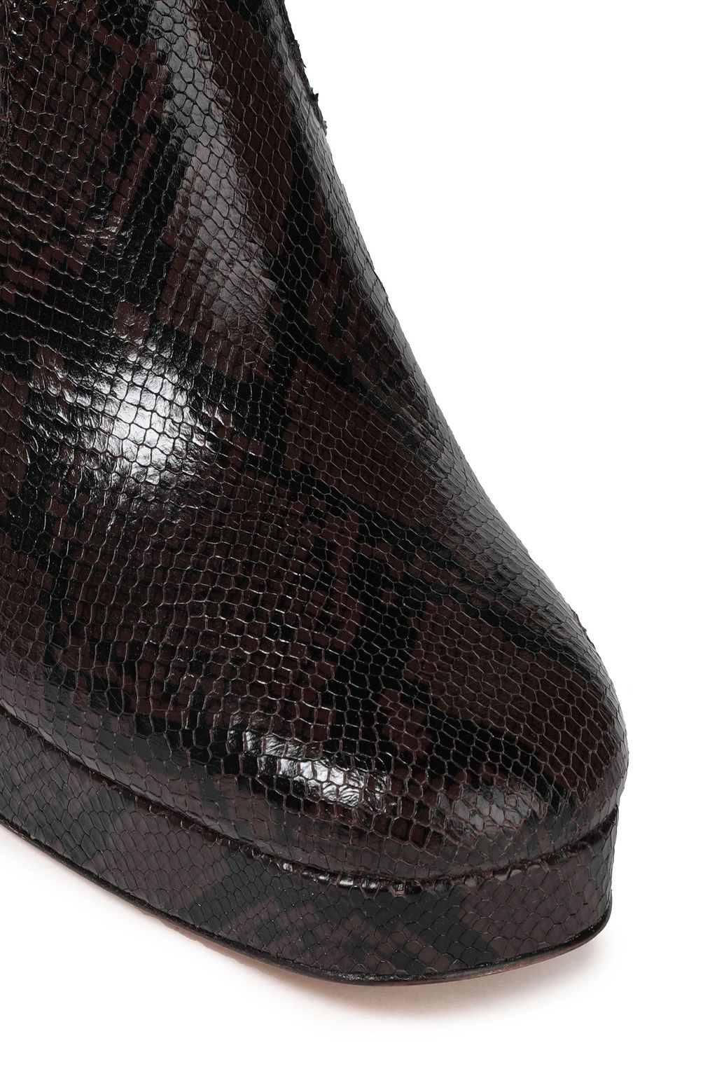 SANDRO Carmen snake-effect leather ankle boots
