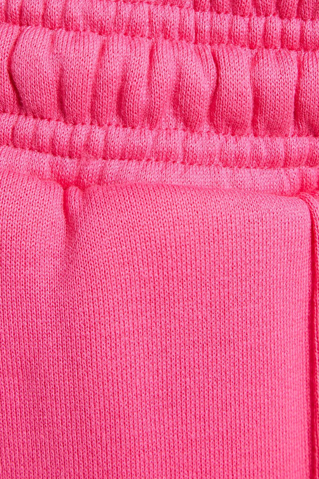 NINETY PERCENT Two-tone organic cotton-fleece track pants