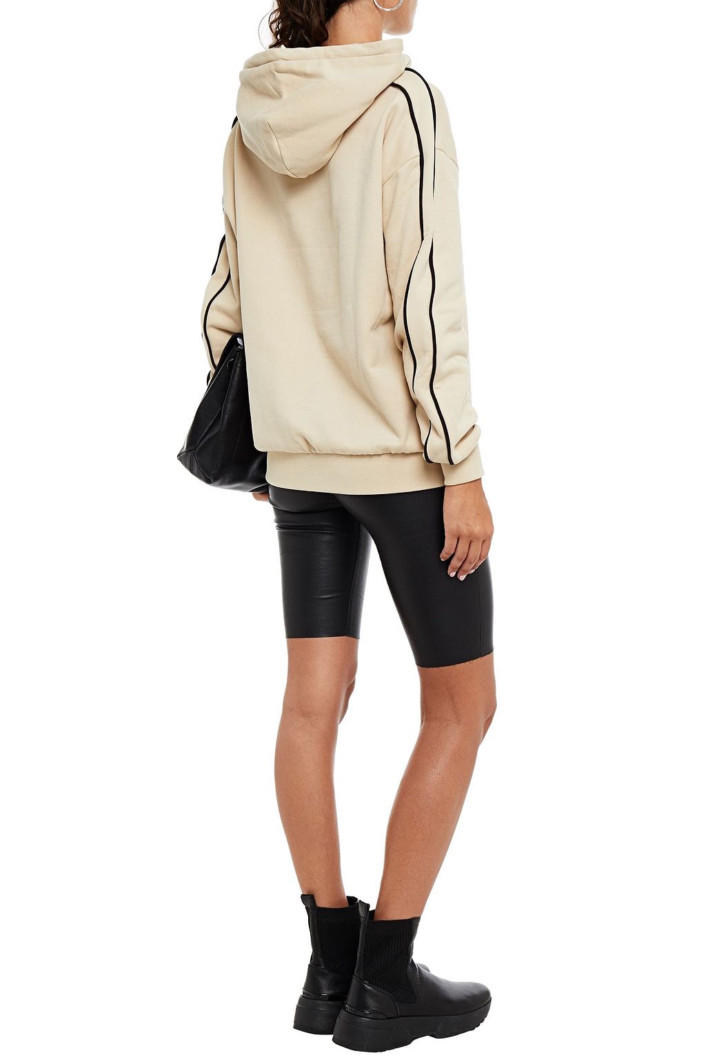 NINETY PERCENT Striped organic cotton-fleece hoodie