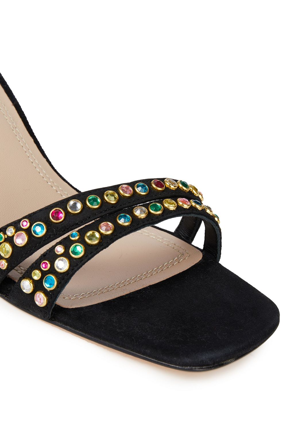 SANDRO Jaden crystal-embellished suede sandals