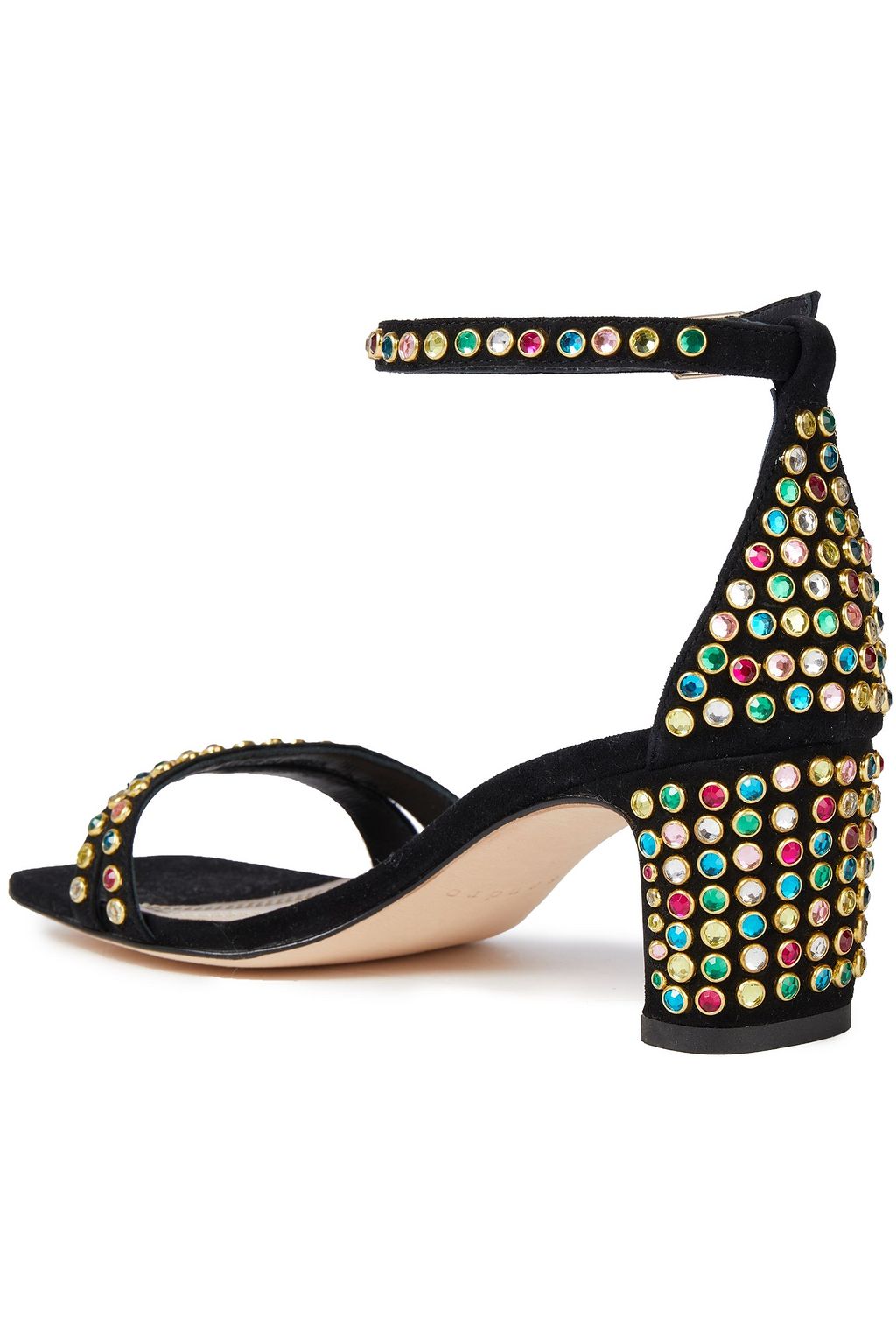 SANDRO Jaden crystal-embellished suede sandals