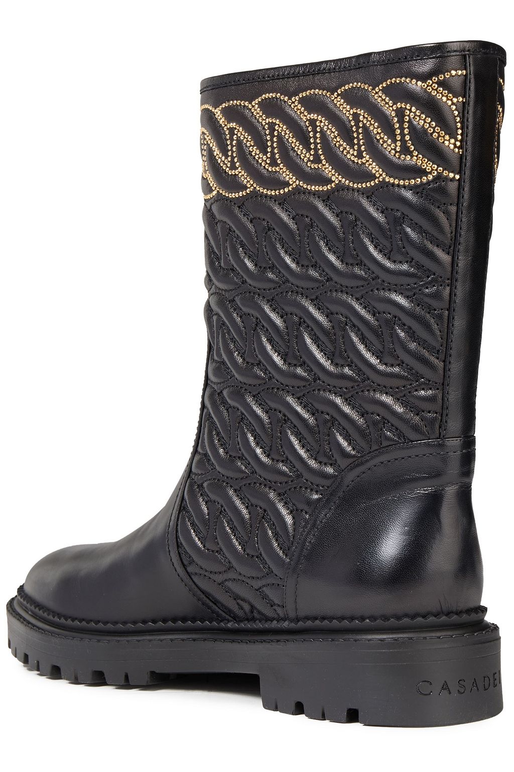 CASADEI Bead-embellished quilted leather boots