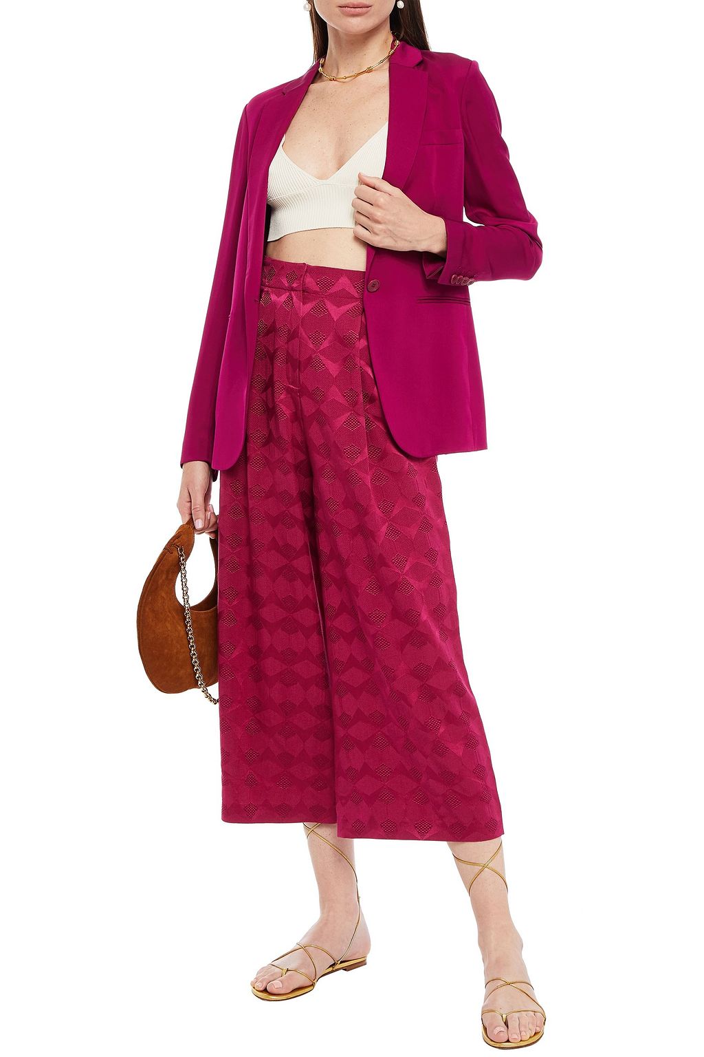 ETRO Silk-blend jacquard culottes