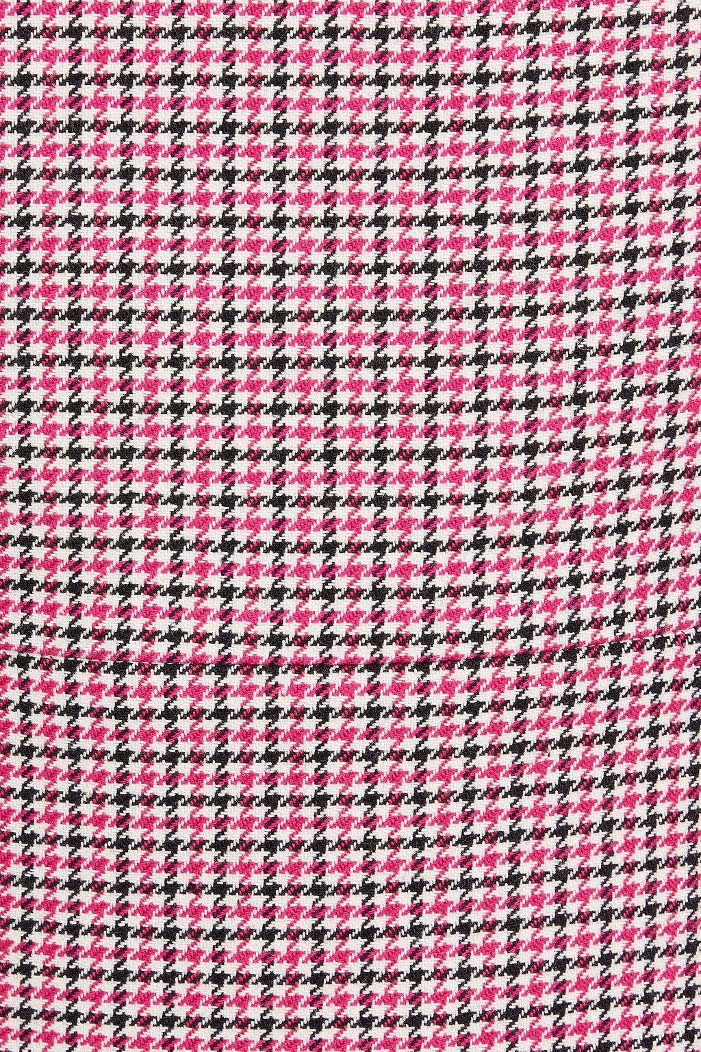 MAJE Skirt-effect houndstooth cotton-blend playsuit