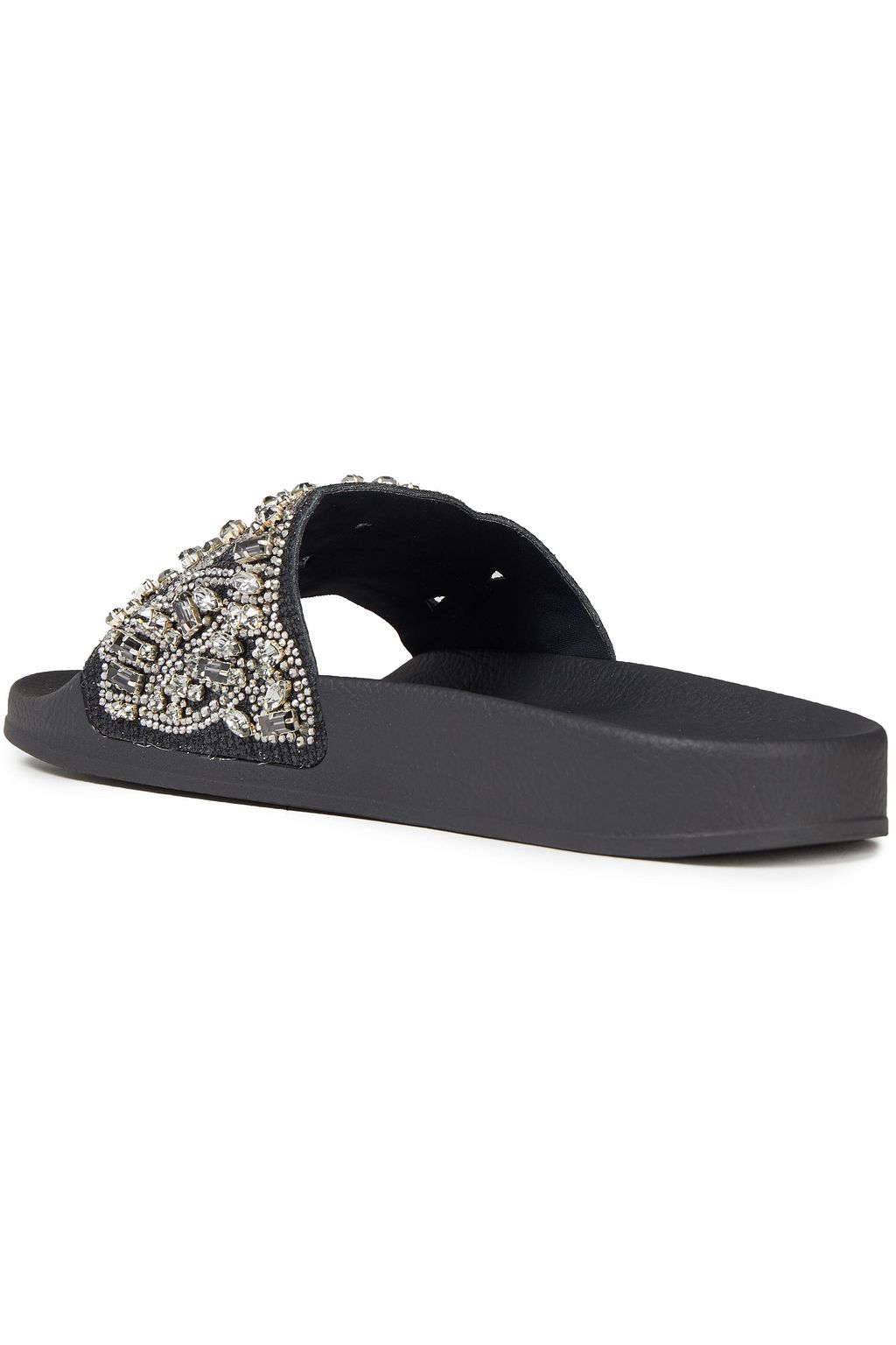 CASADEI Crystal-embellished leather slides