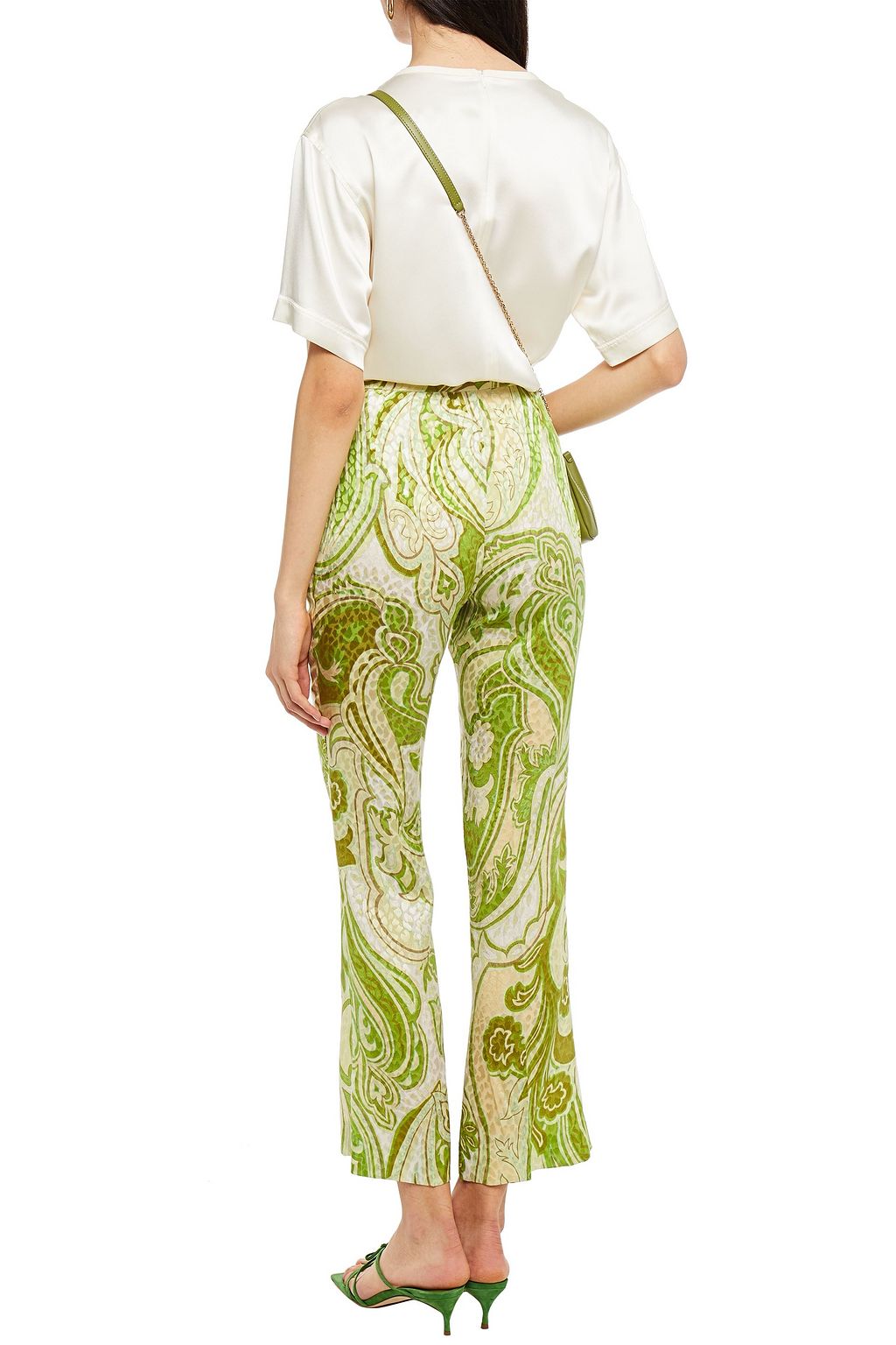 ETRO Printed silk-jacquard flared pants